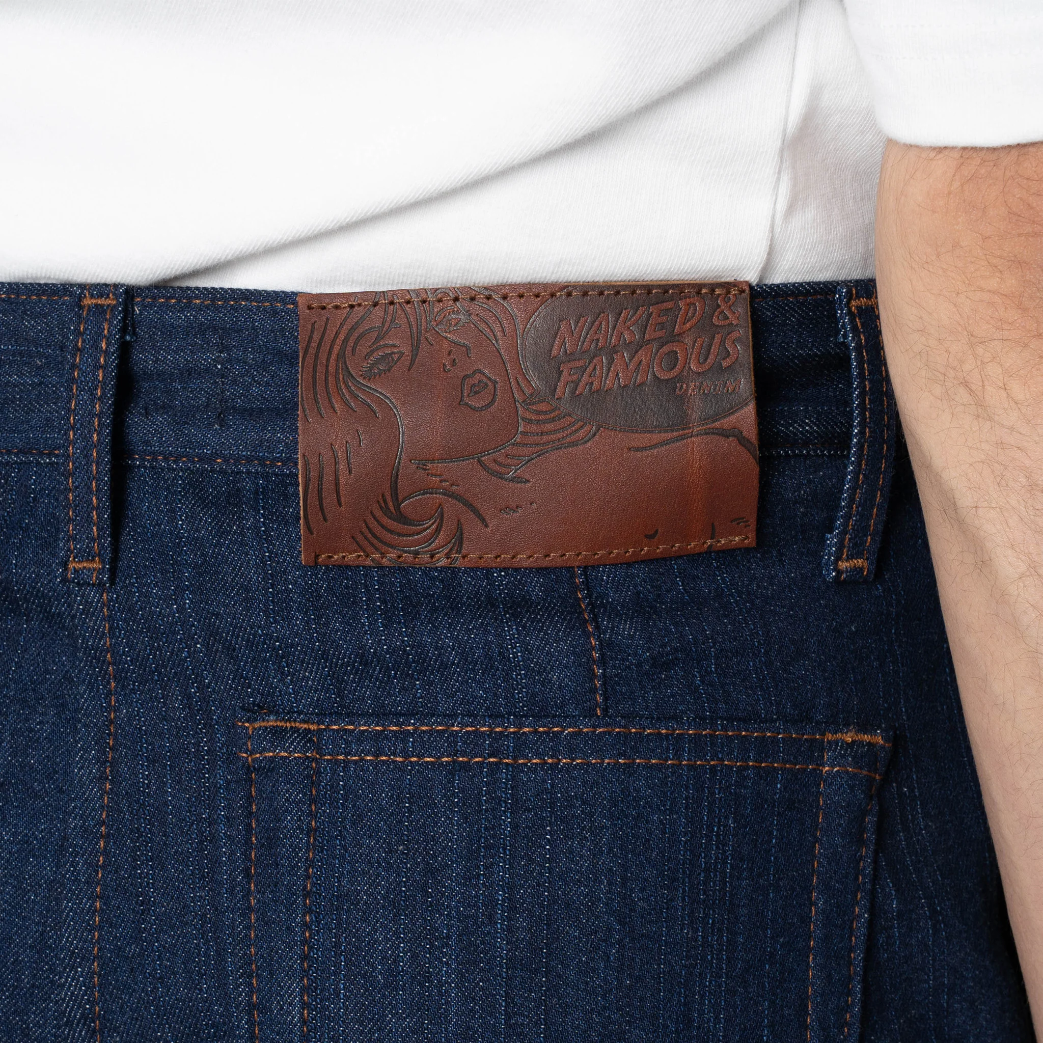 Pleated Trouser   -   Vertical Slub Denim - Image 6
