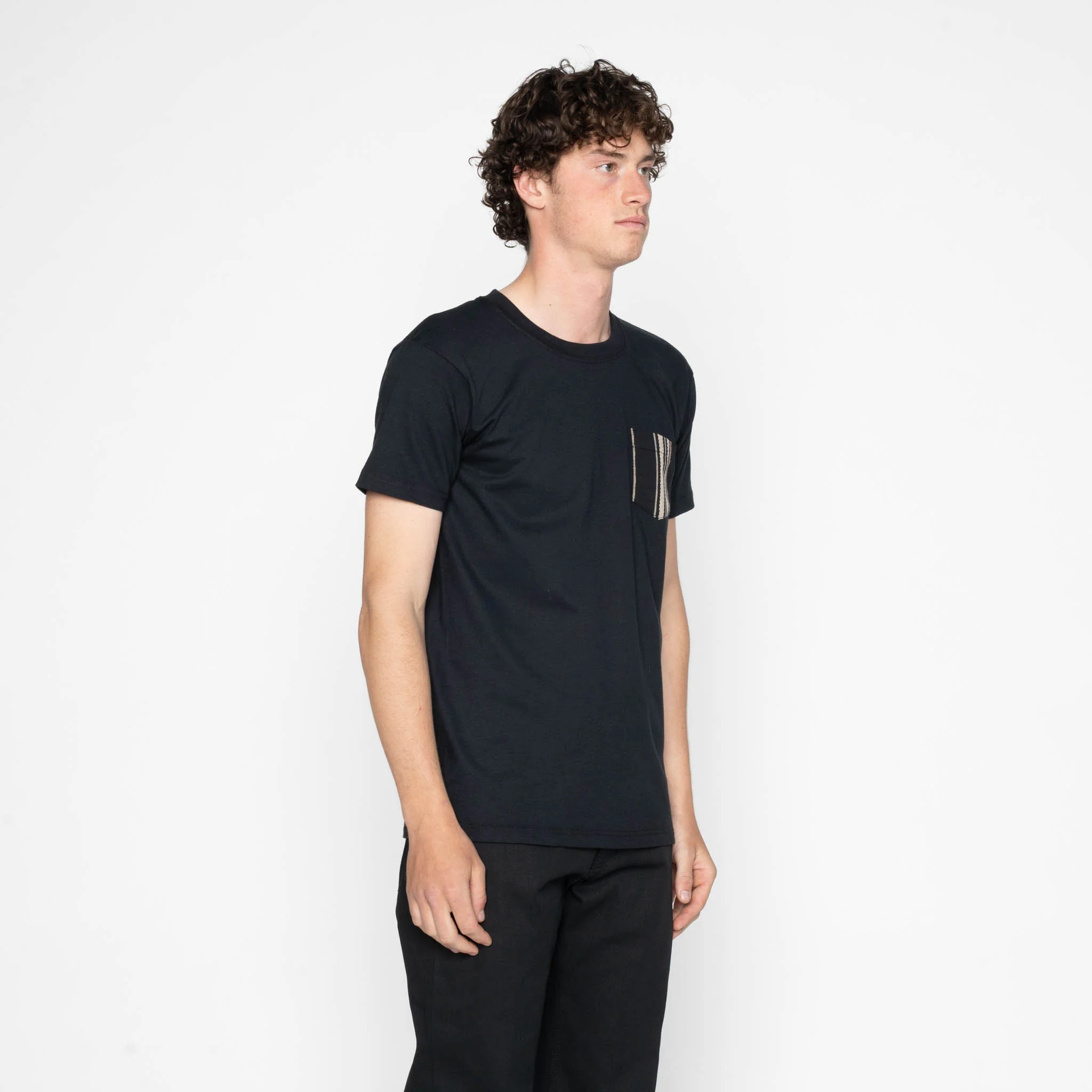 Pocket Tee - Black + Dobby Bands - Black - Image 4
