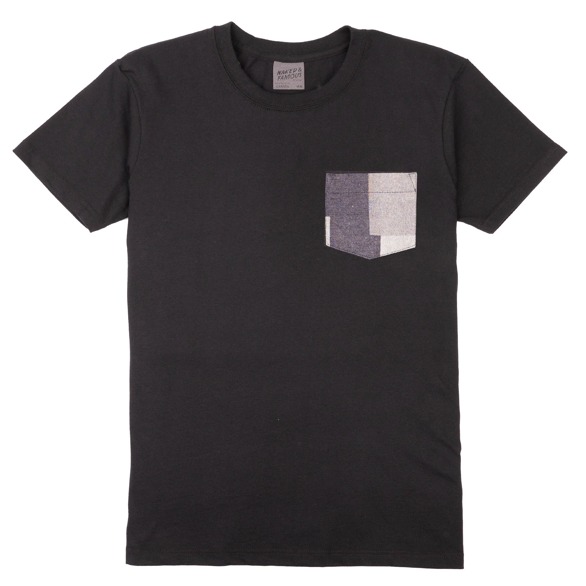 Pocket Tee - Black + Indigo Jacquard - Indigo