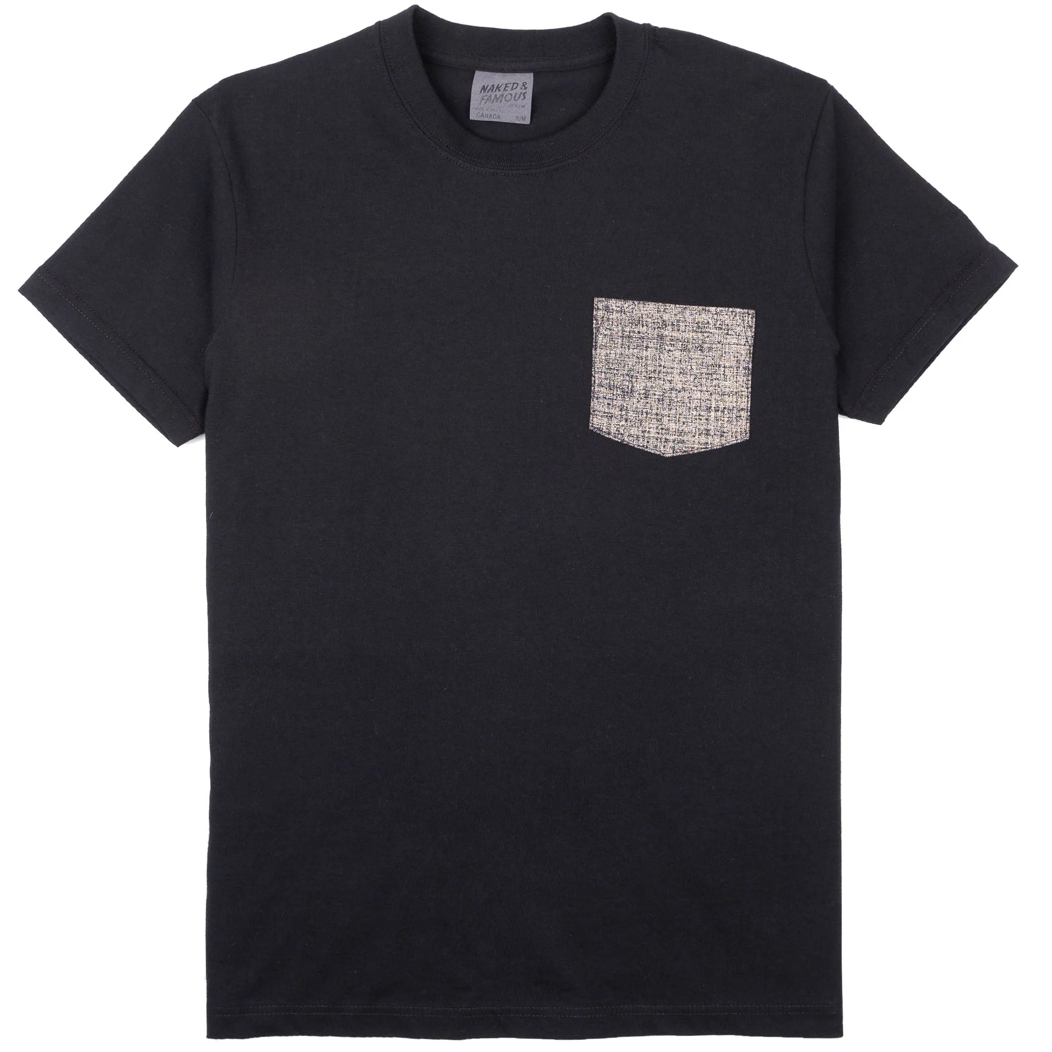 Pocket Tee - Black - Kimono Scramble - Indigo