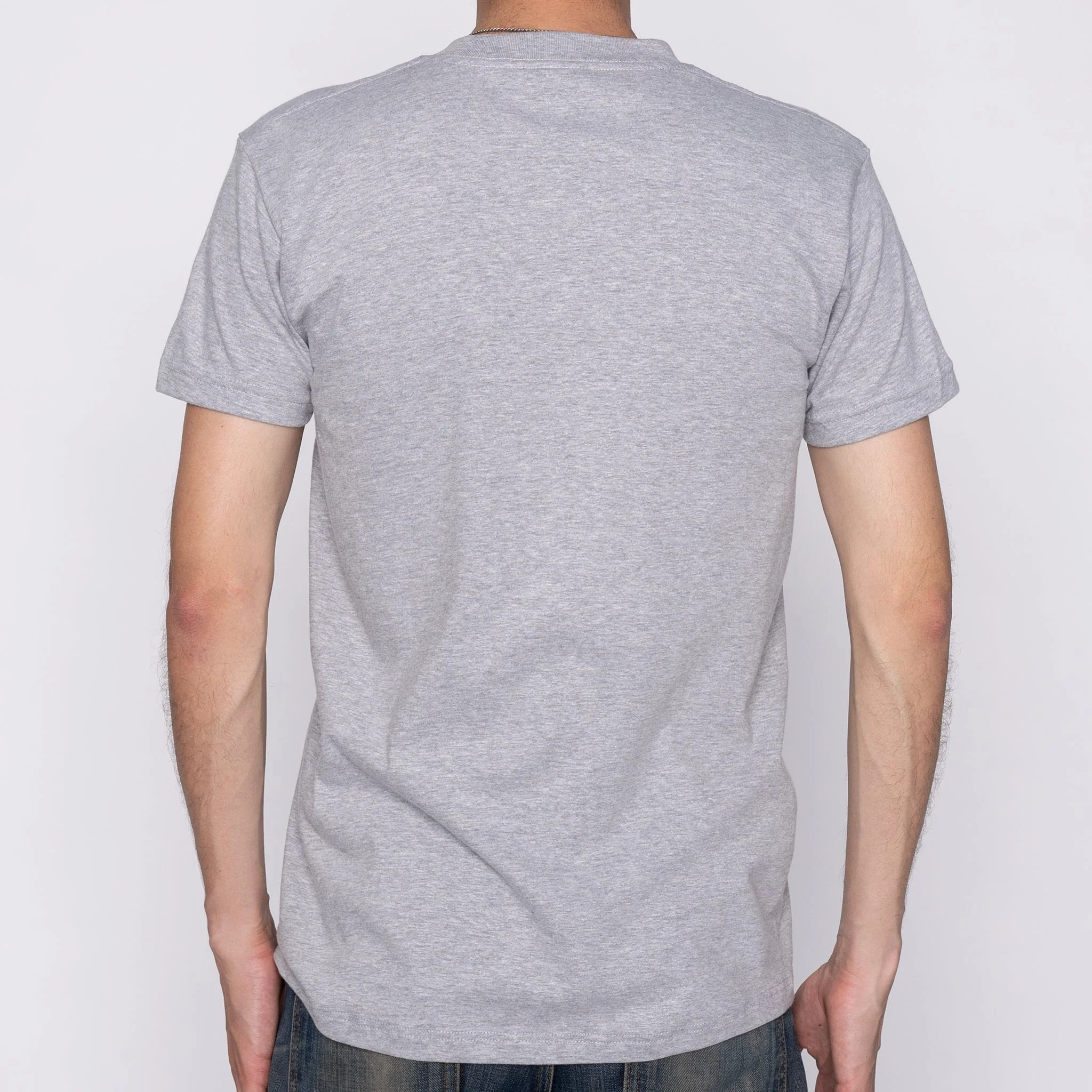 Pocket Tee - Heather Grey + Heavyweight Stripe Grey - Image 4