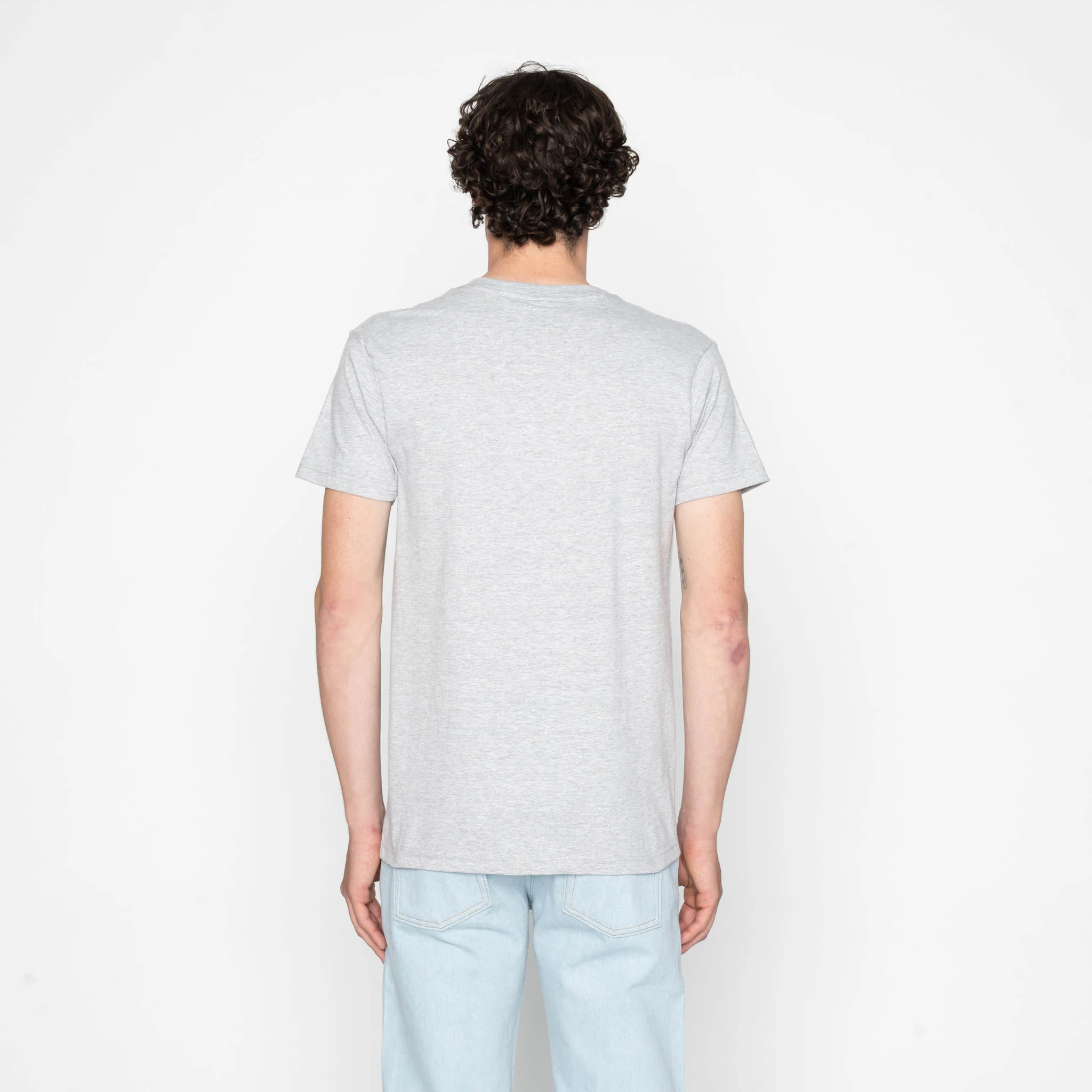Pocket Tee - Heather Grey + Matsuba Pine Needles - Indigo - Image 4
