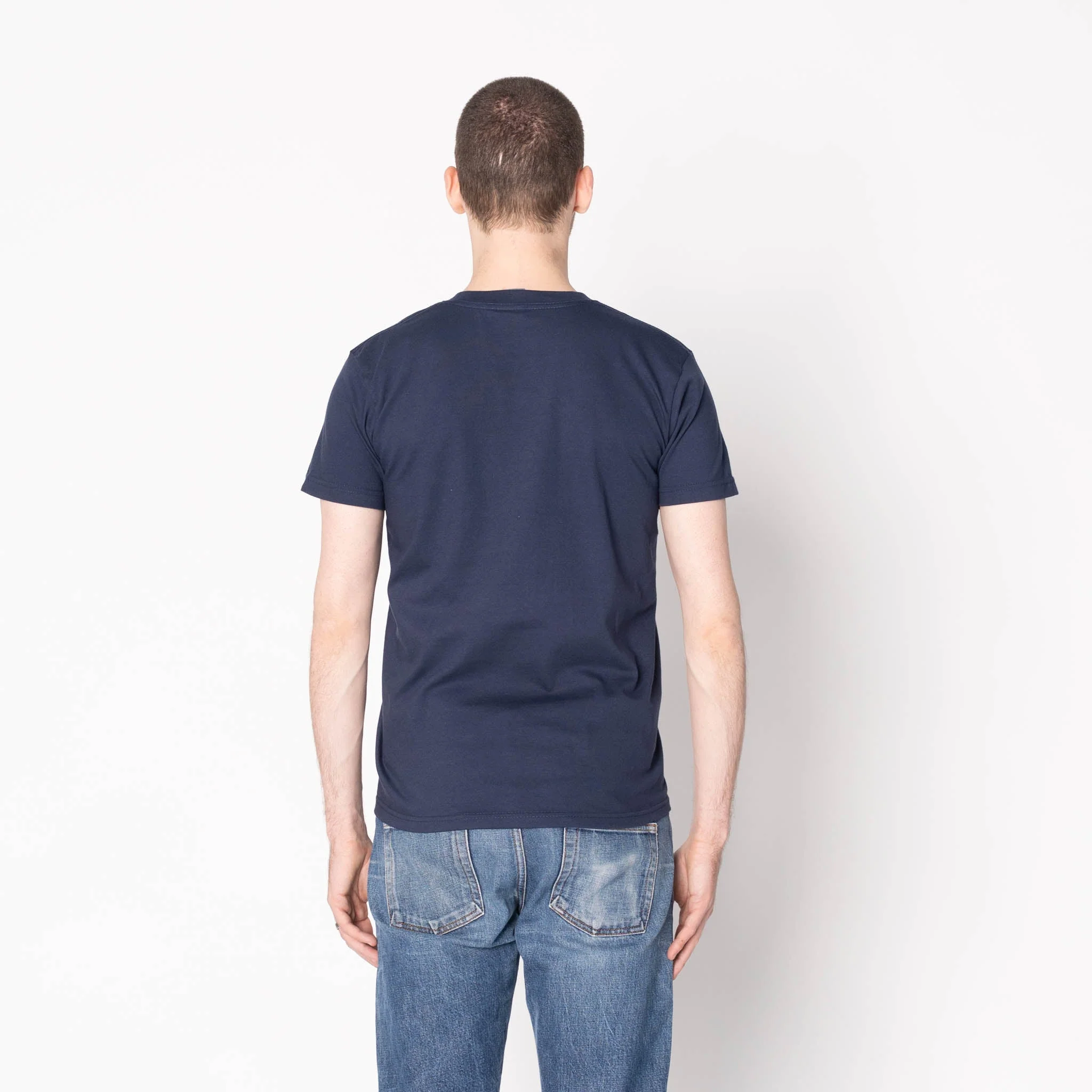 Pocket Tee - Navy - Origami Poplin - Blue - Image 3