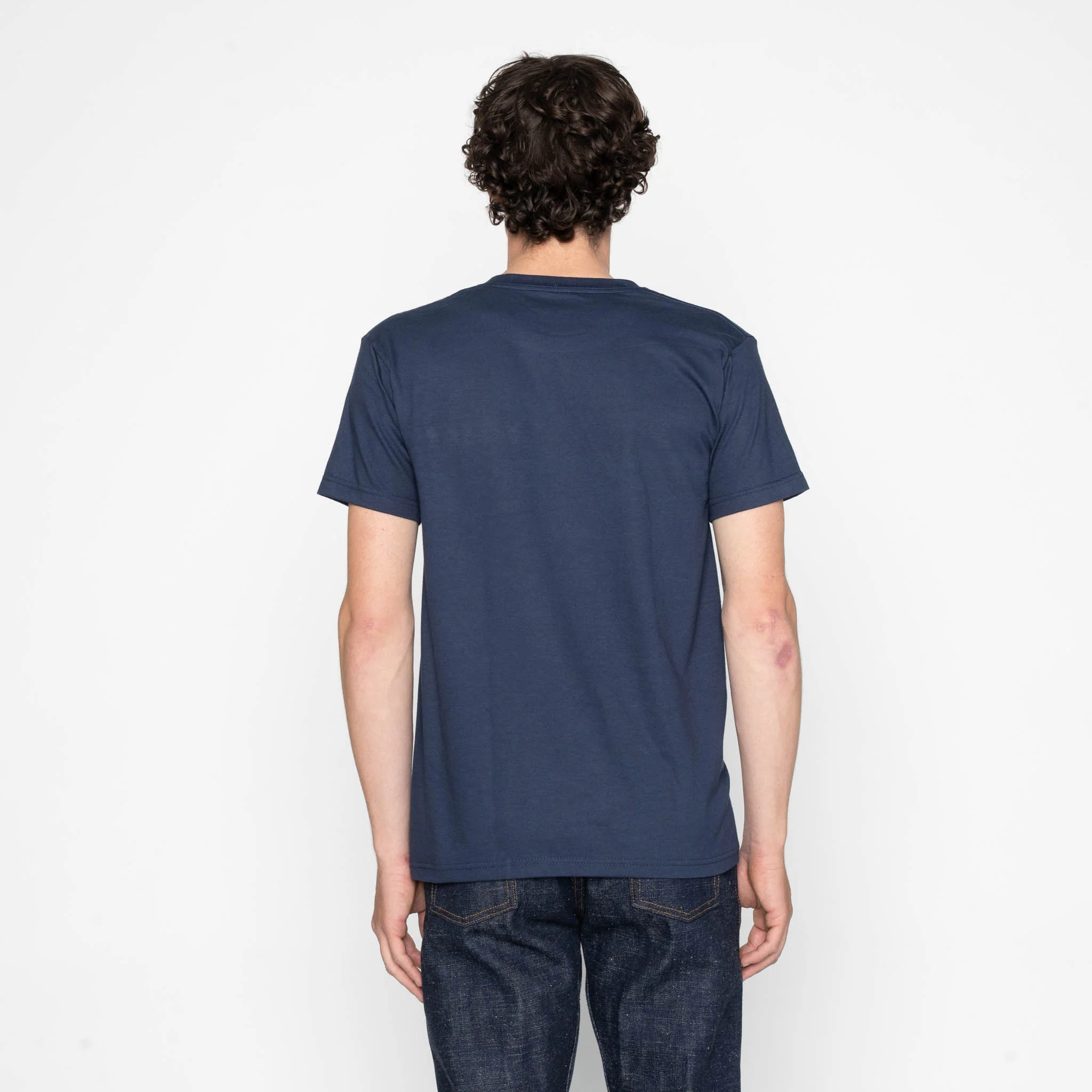 Pocket Tee - Navy + Seigaiha Waves - Indigo - Image 4