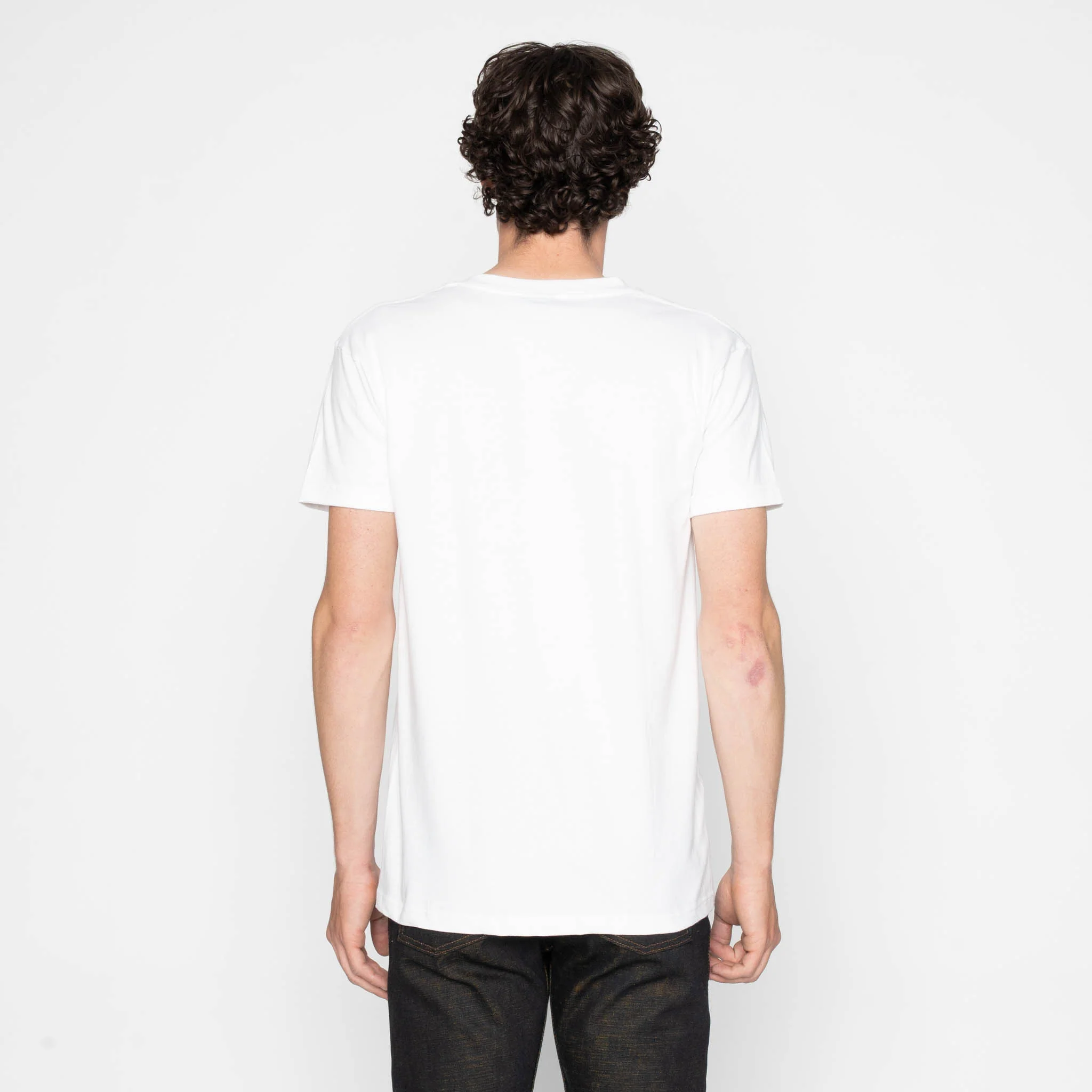 Pocket Tee - White + Linen Animals - Green - Image 4