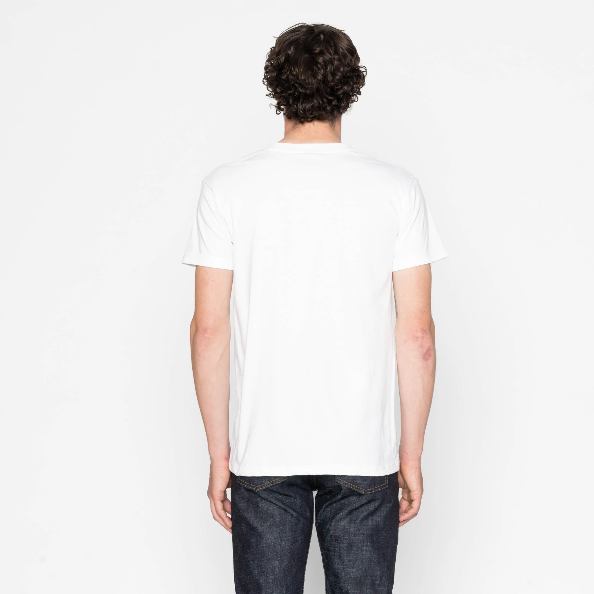 Pocket Tee - White + Matsuba Pines Needle - Indigo - Image 4