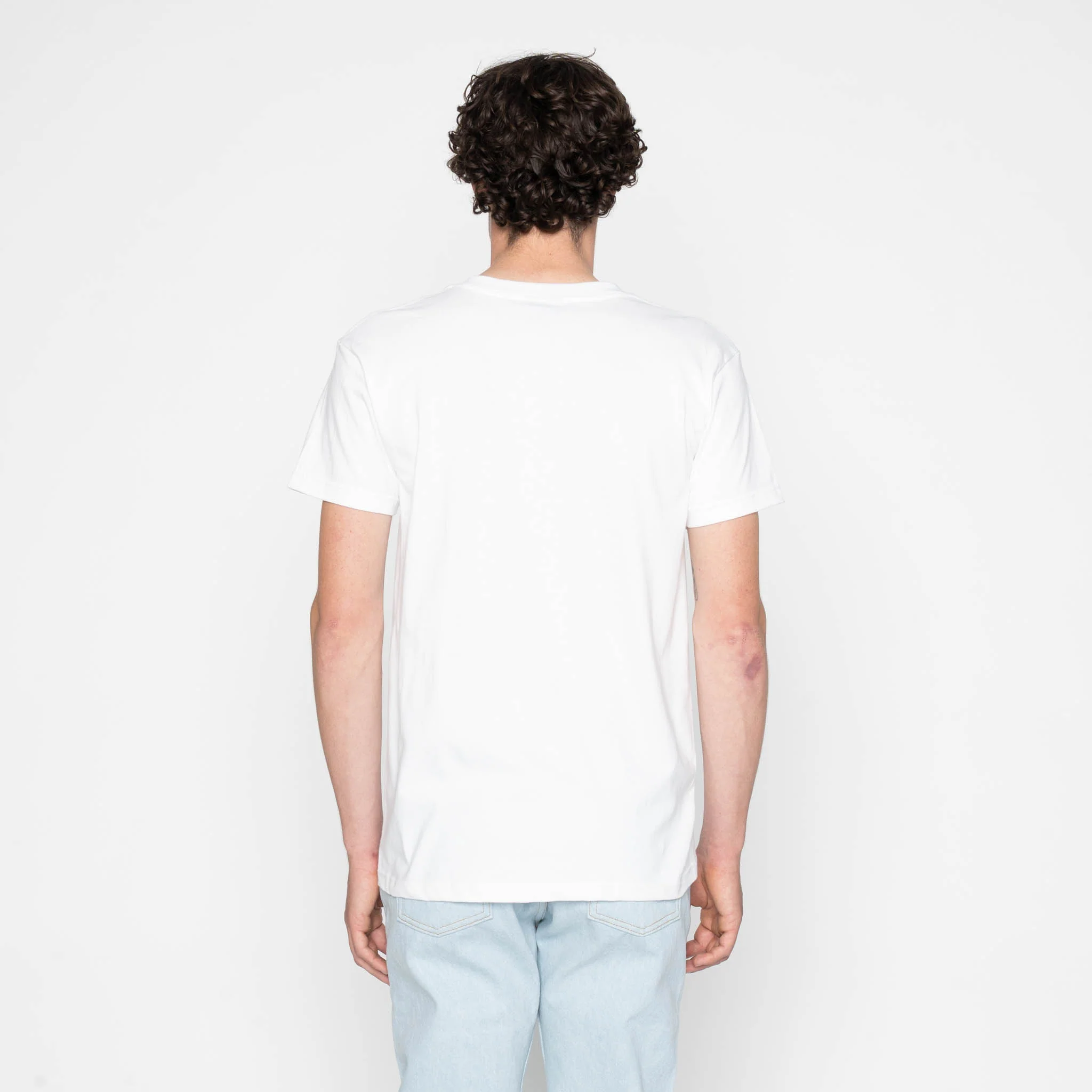 Pocket Tee - White + Seigaiha Waves - Indigo - Image 4