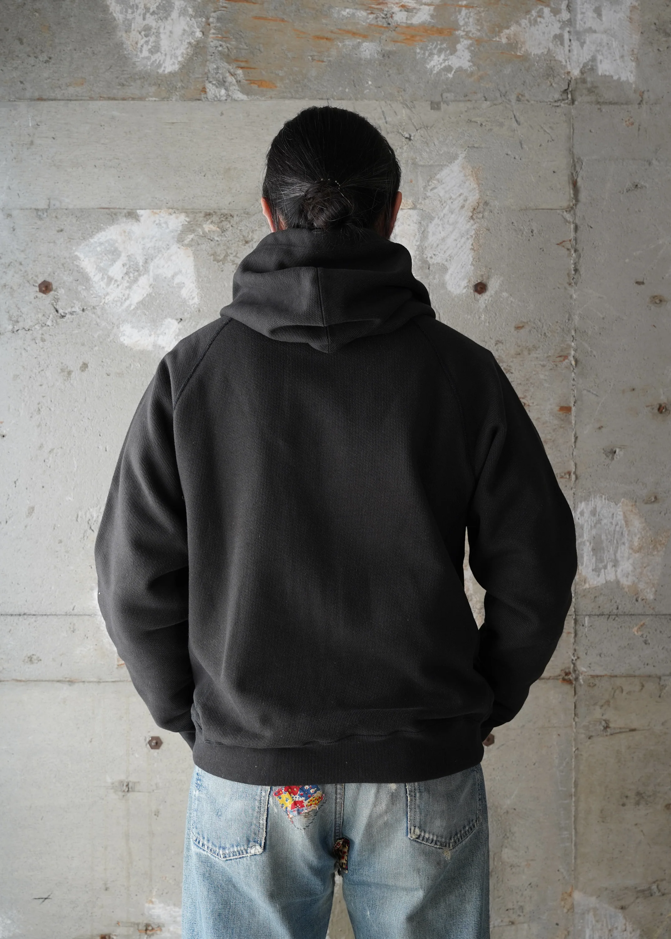 Pullover Hoodie - 876gsm Double Heavyweight French Terry - Sumi Black - Image 3