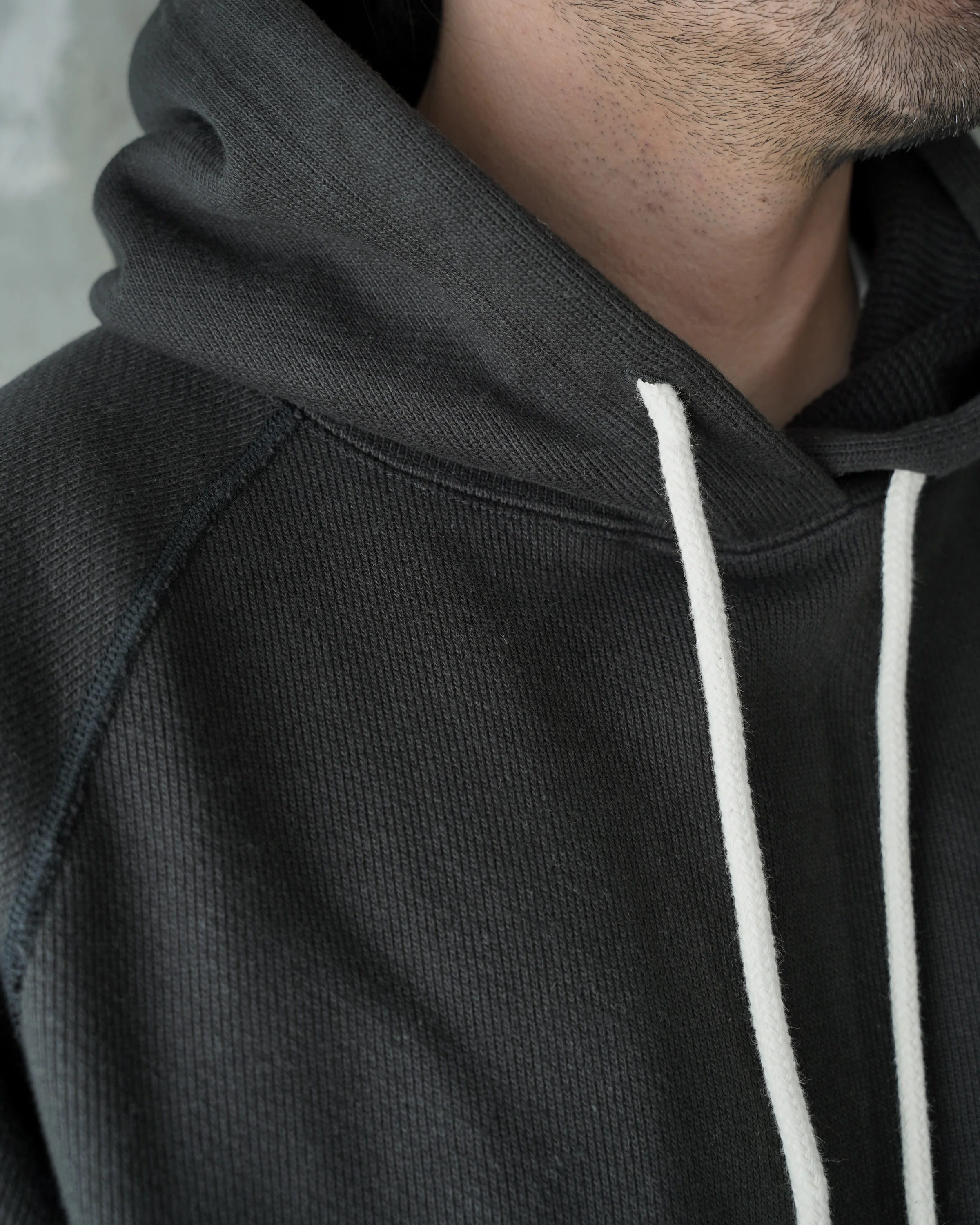 Pullover Hoodie - 876gsm Double Heavyweight French Terry - Sumi Black - Image 4