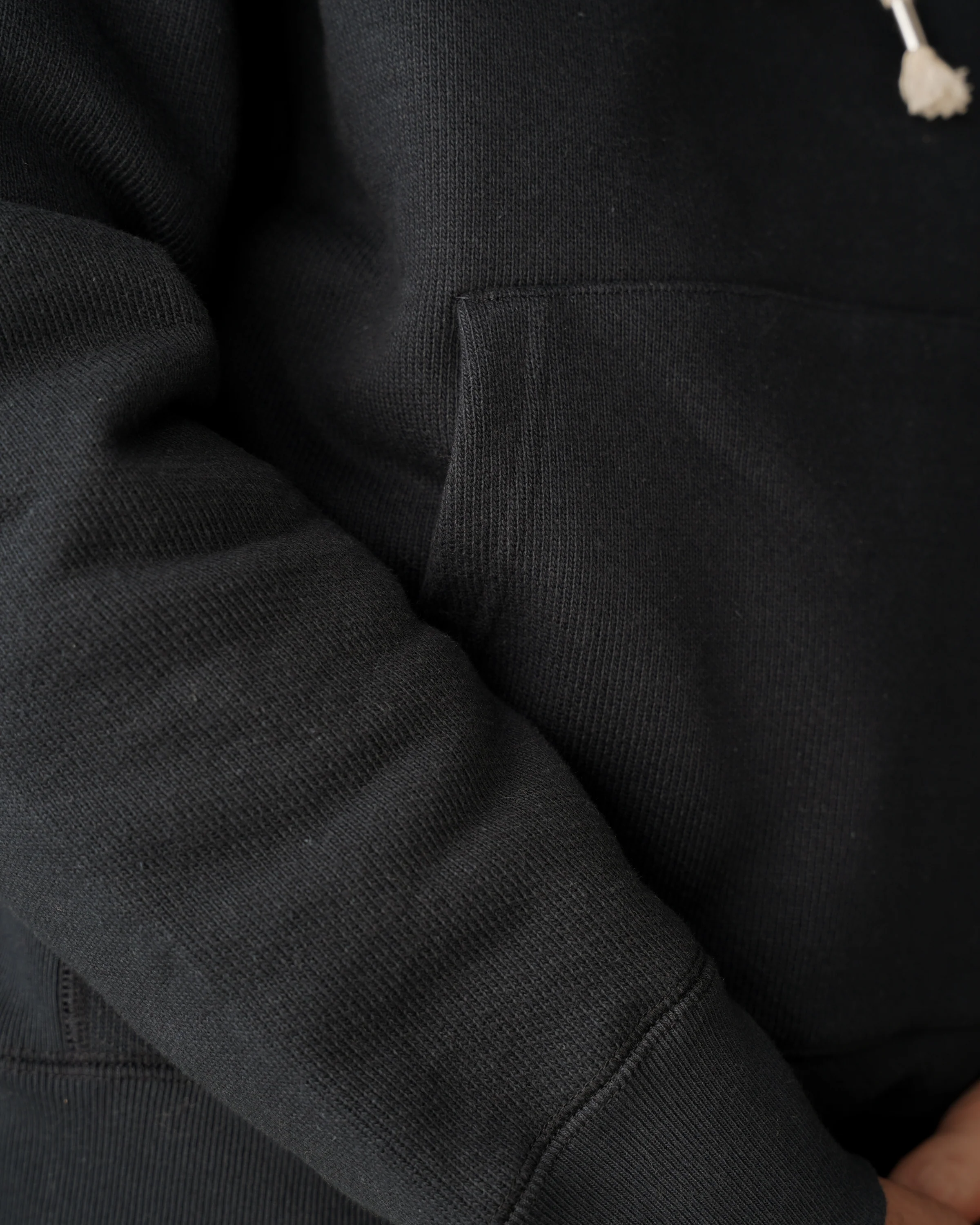 Pullover Hoodie - 876gsm Double Heavyweight French Terry - Sumi Black - Image 5