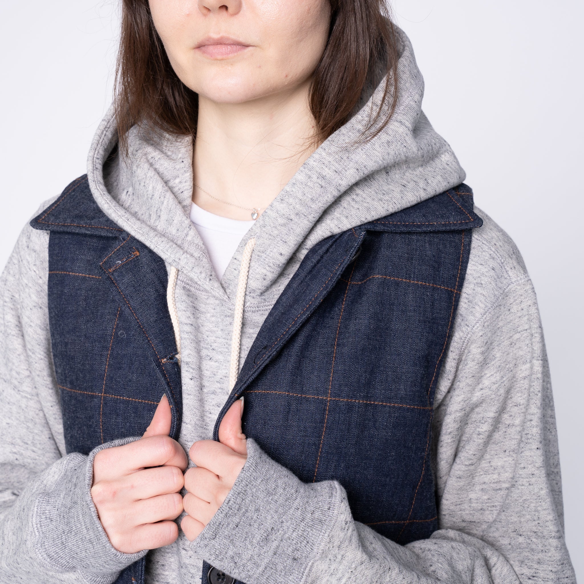 Quilted Vest - Slub   Nep   Rinsed - Indigo - Image 3