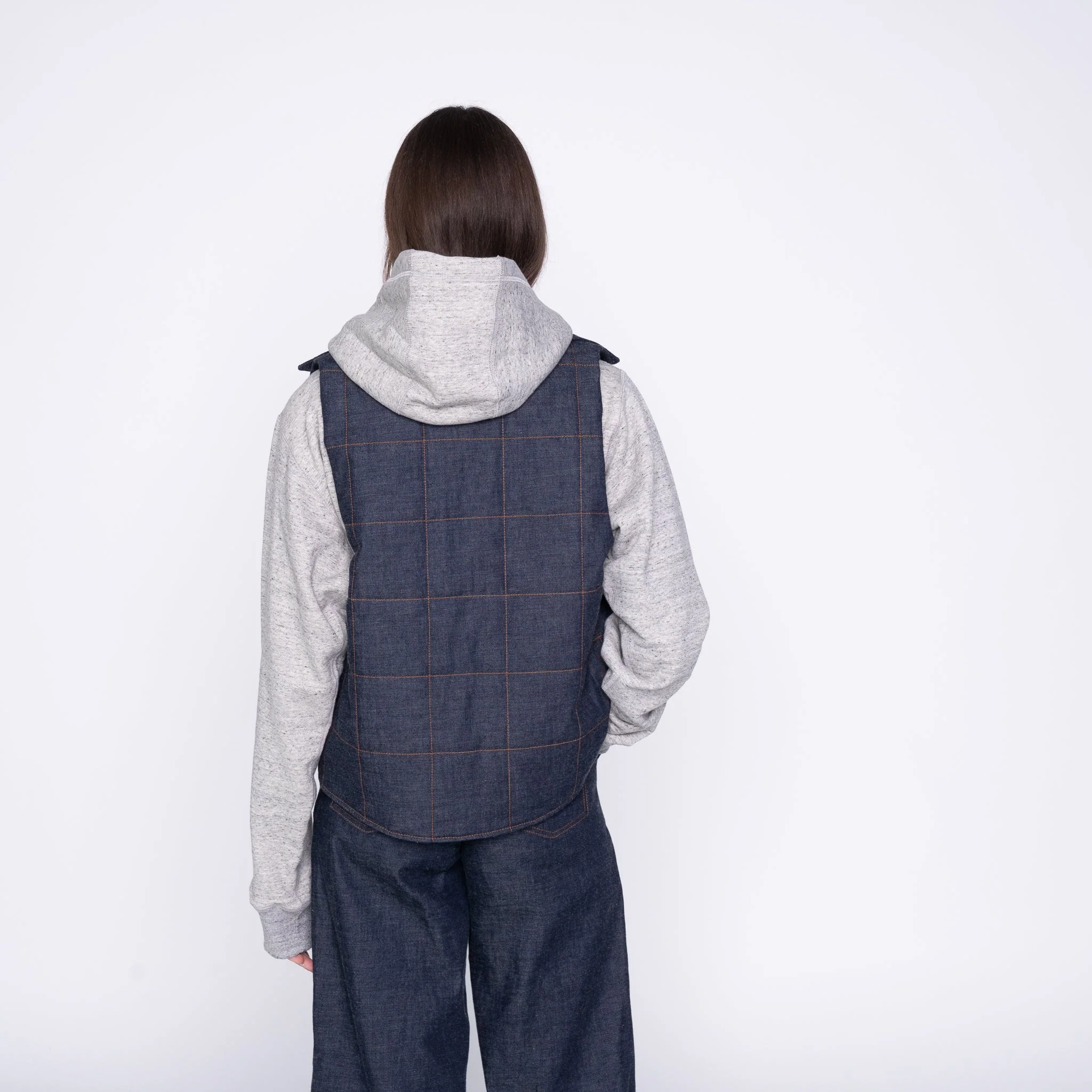 Quilted Vest - Slub   Nep   Rinsed - Indigo - Image 4