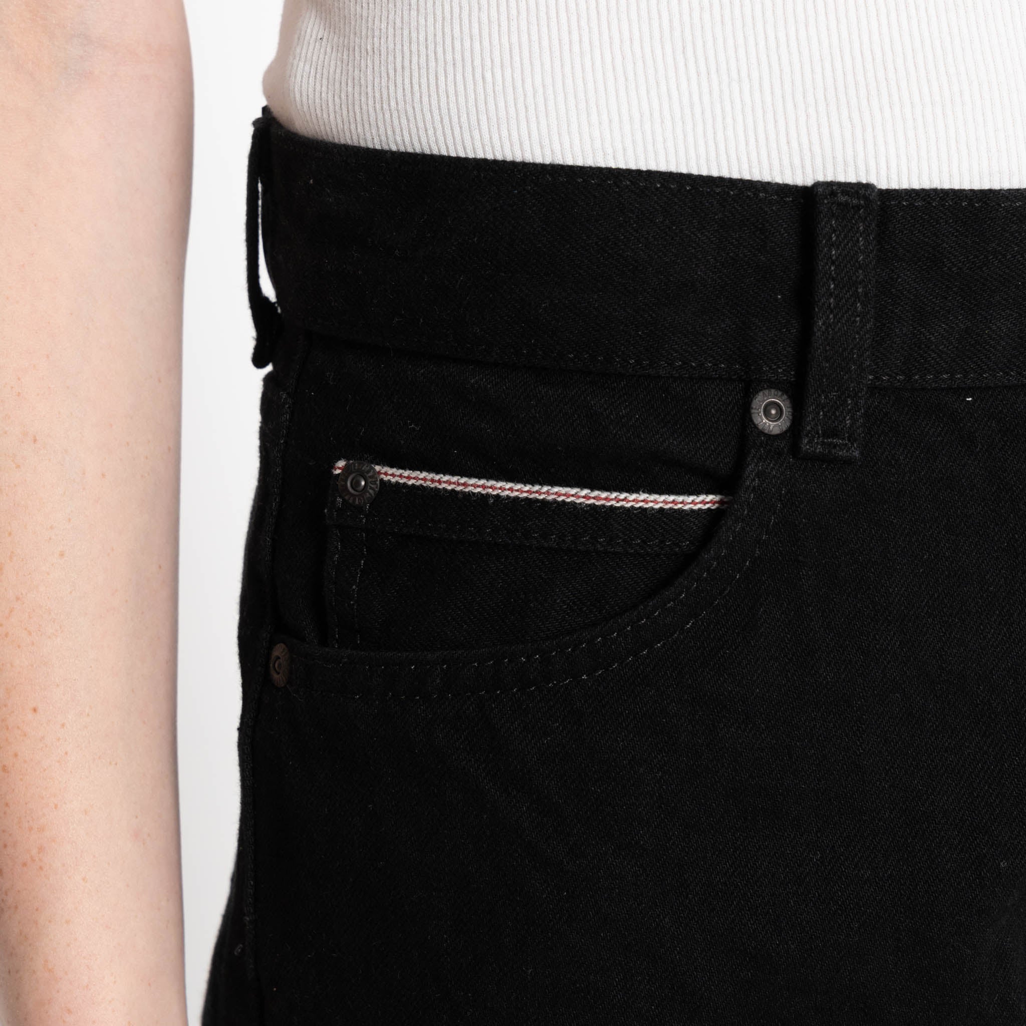 Super Girl - Solid Black Selvedge Washed - Black - Image 3