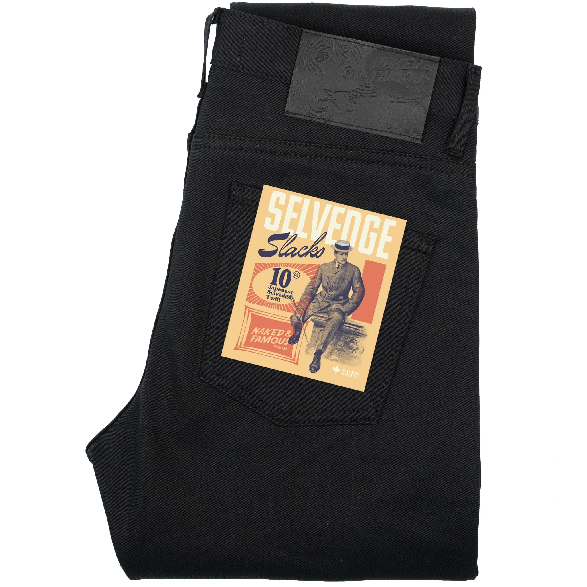 Super Guy -  Selvedge Slacks Black