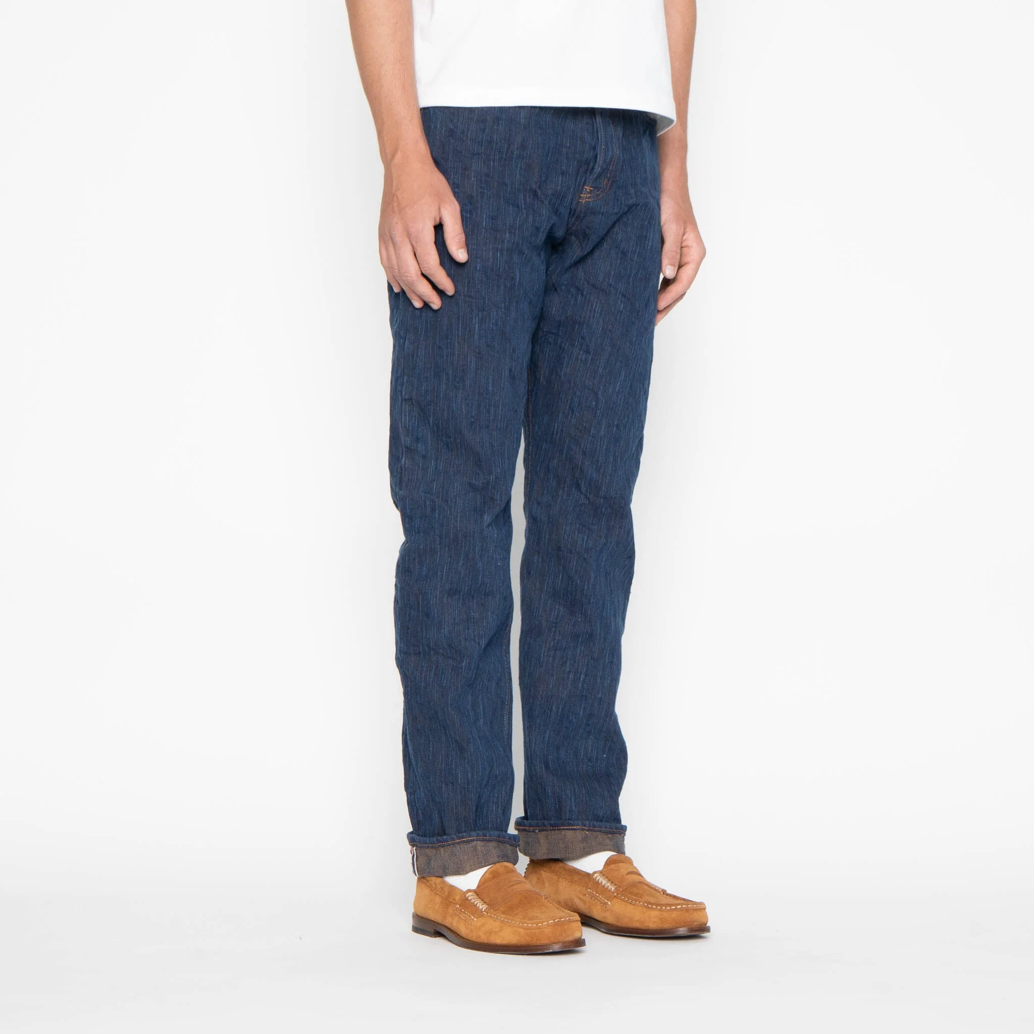 True Guy - MIJ15 - Hand Dyed Natural Indigo x Kakishibu Intangible Cultural Treasure Selvedge Denim - Image 3