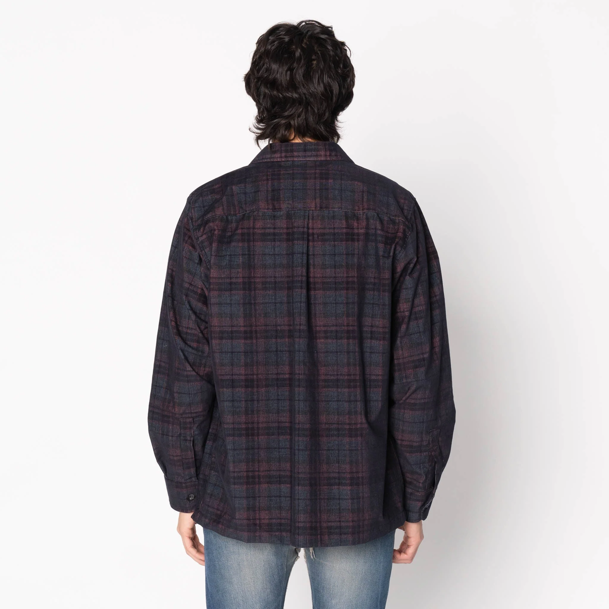 True Shirt - Corduroy Shirting (21W) - Green / Eggplant - Image 3