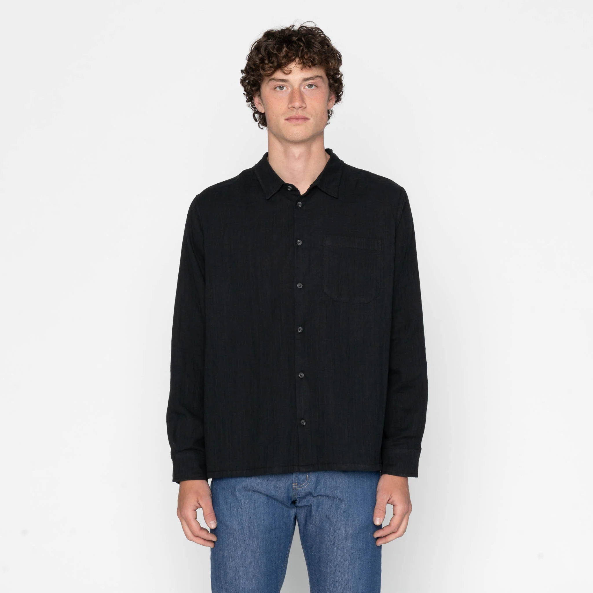 True Shirt - Double Weave Slub Gauze - Black - Image 2