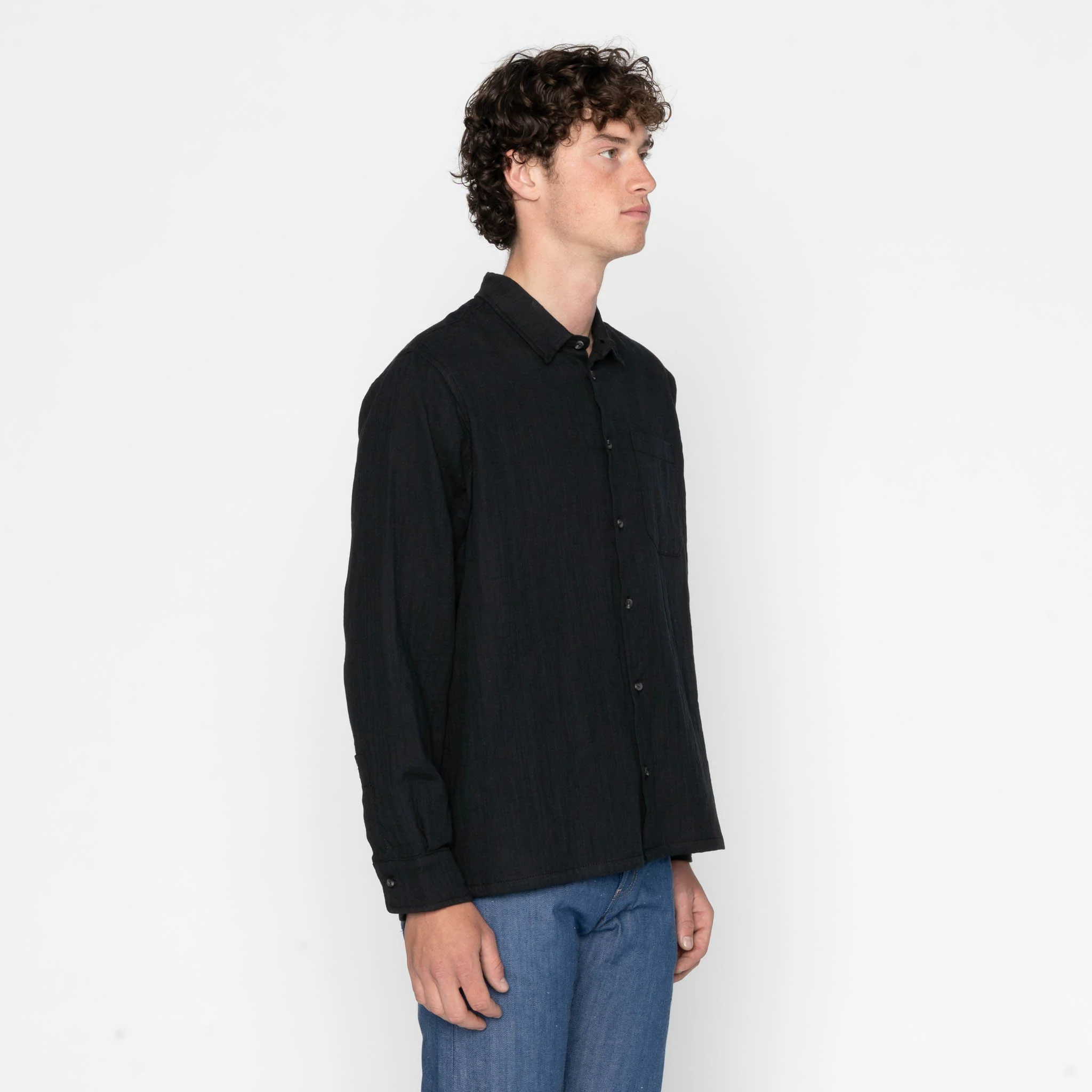 True Shirt - Double Weave Slub Gauze - Black - Image 3