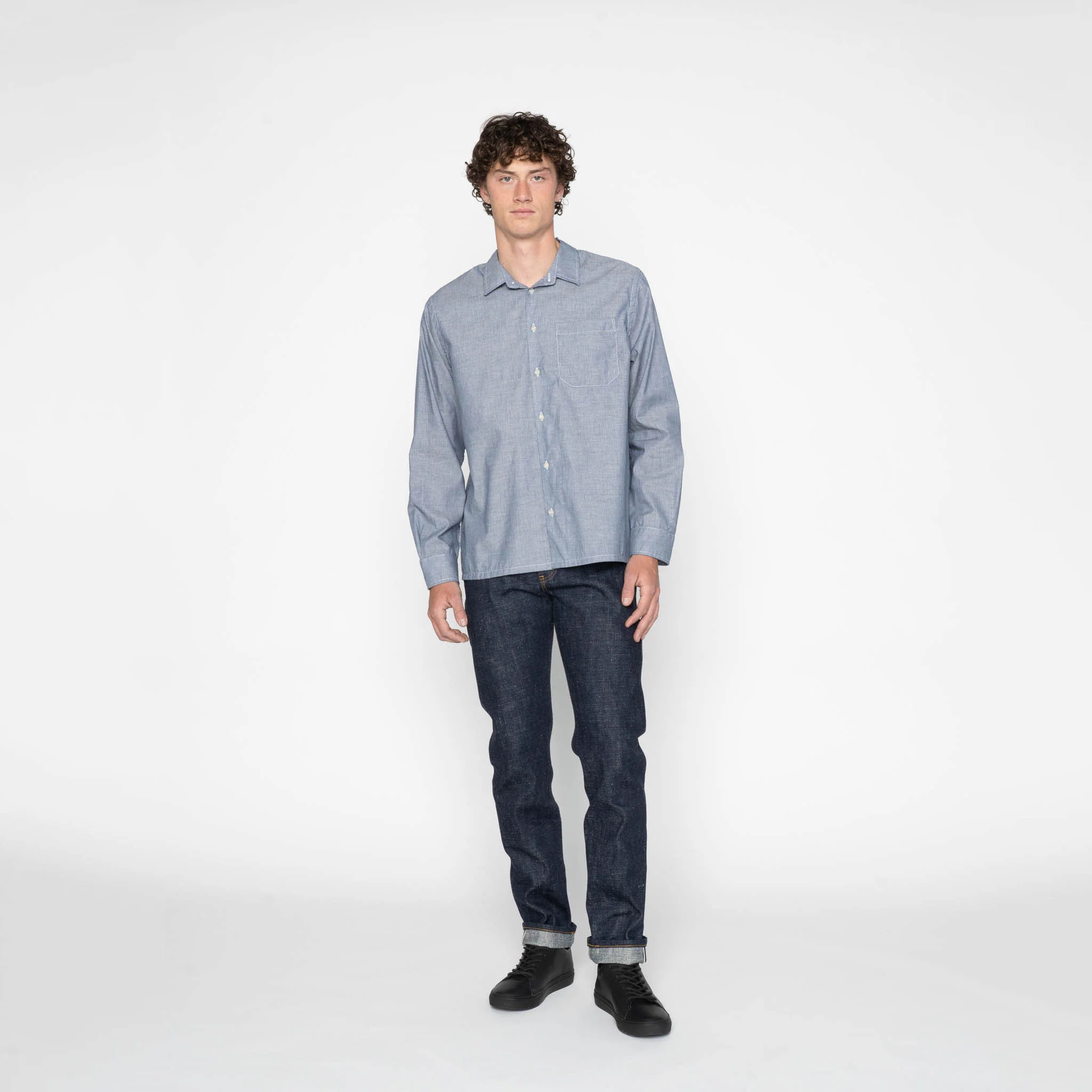 True Shirt - Indigo Stripe Selvedge - Indigo - Image 7