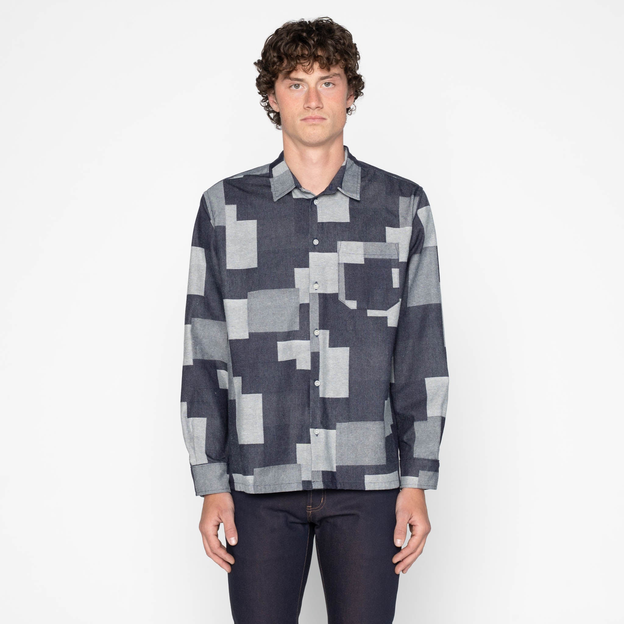 True Shirt - Jacquard Denim - Indigo - Image 2