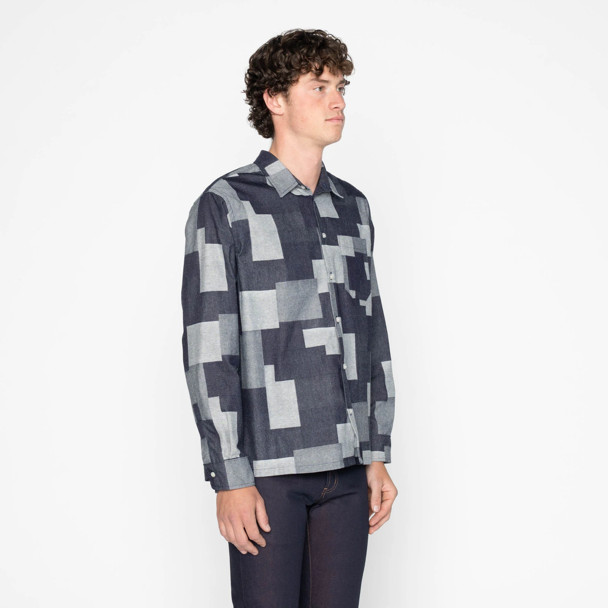 True Shirt - Jacquard Denim - Indigo - Image 3