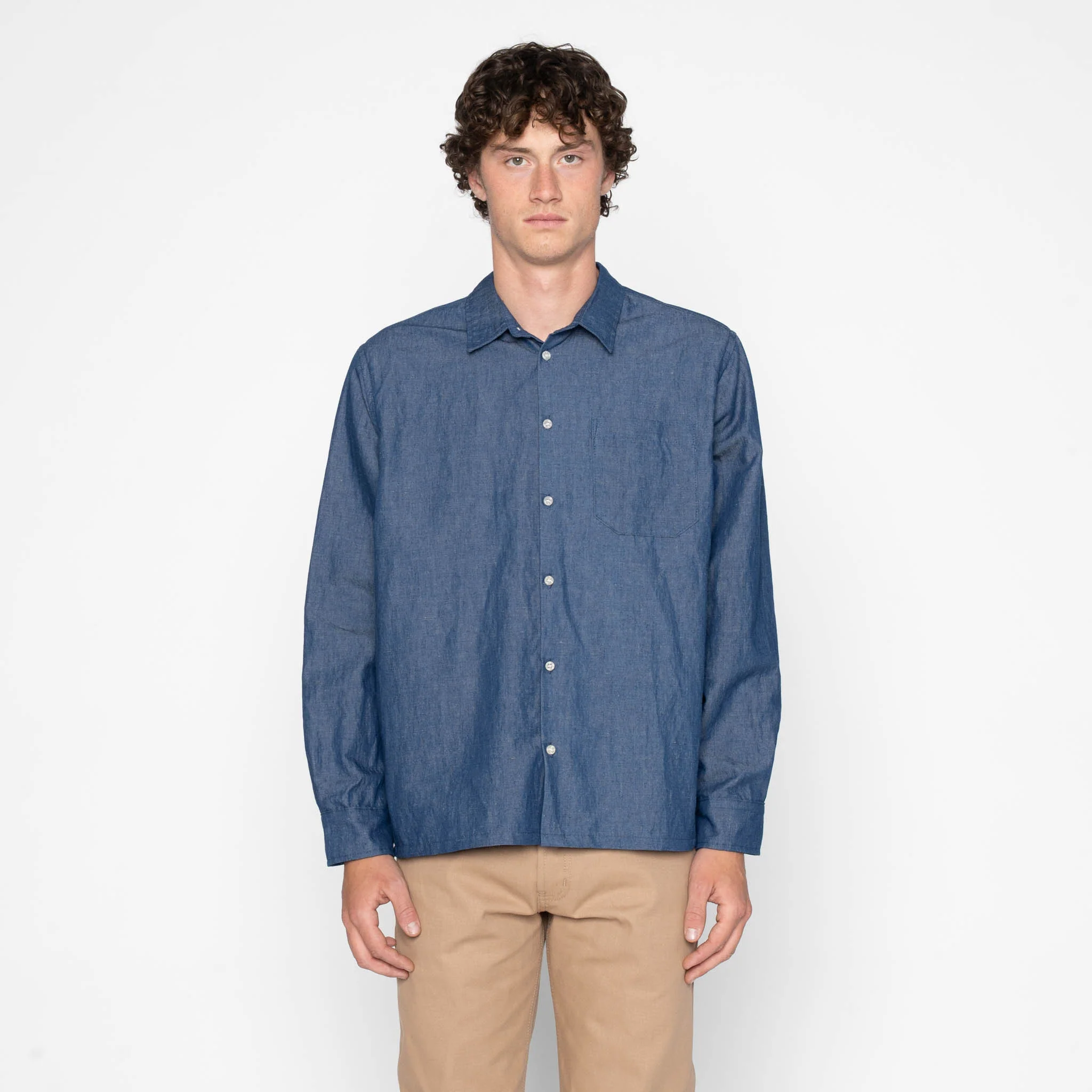 True Shirt - Linen Blend Denim - Indigo - Image 2