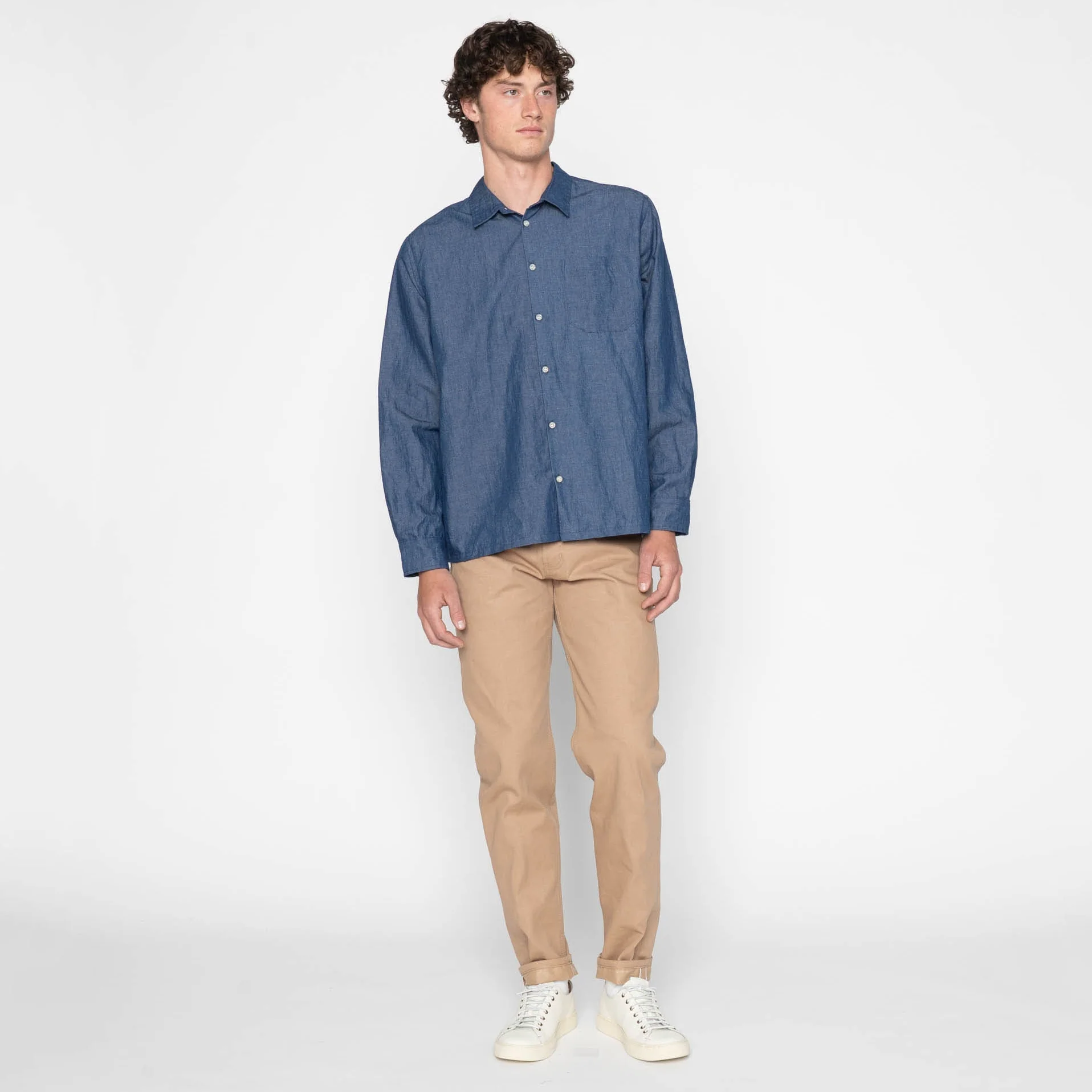 True Shirt - Linen Blend Denim - Indigo - Image 7