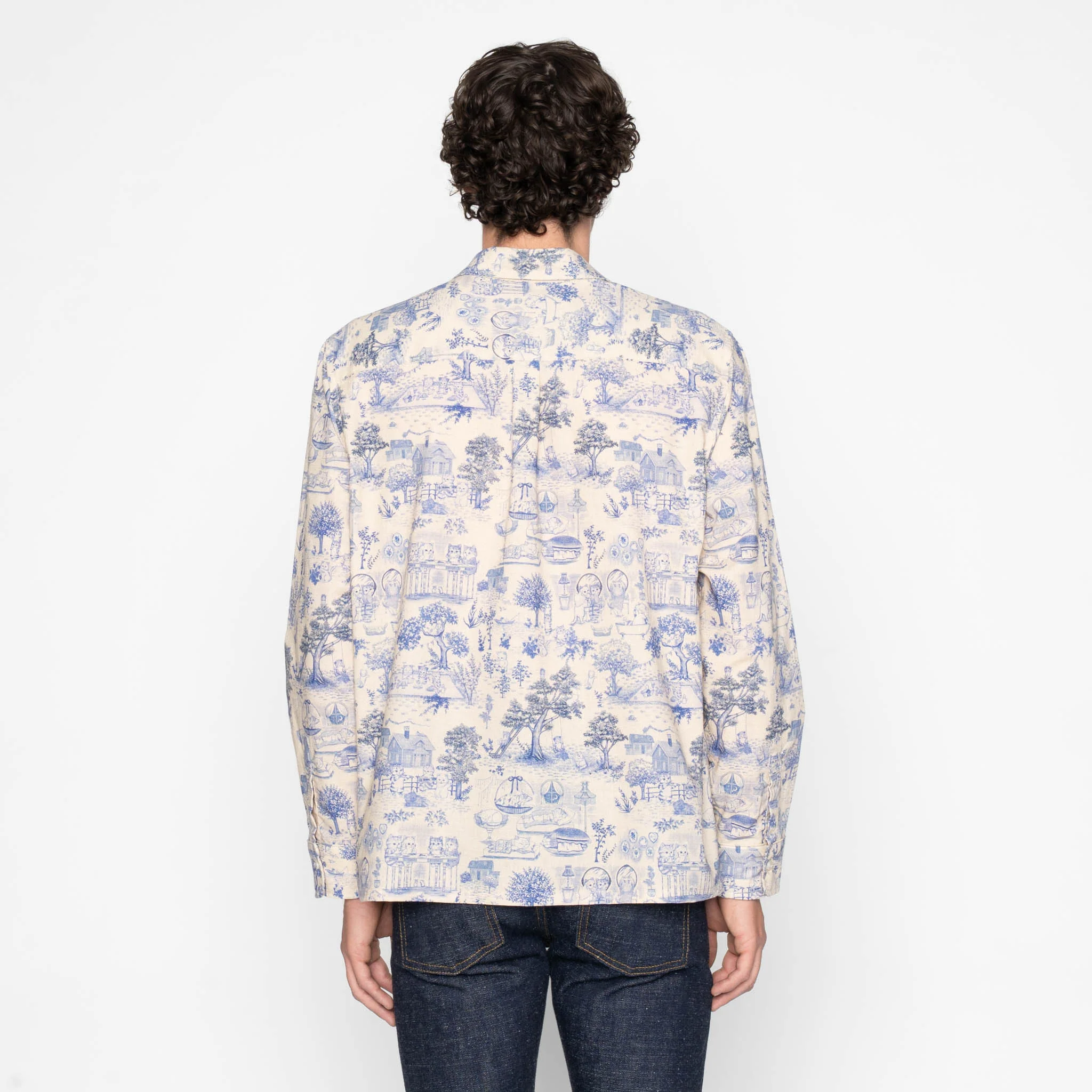 True Shirt - Linen Cats - Blue - Image 4