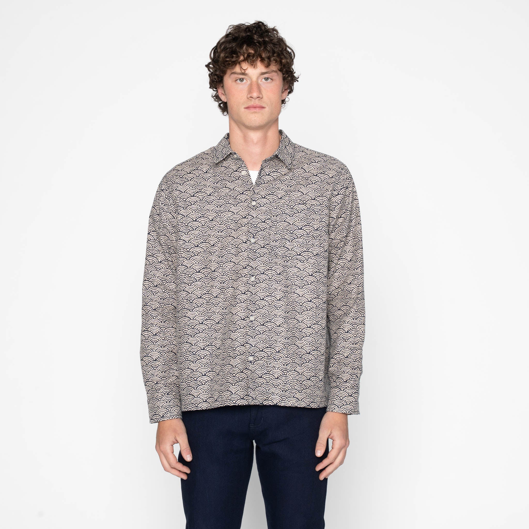 True Shirt - Seigaiha Waves - Indigo - Image 2