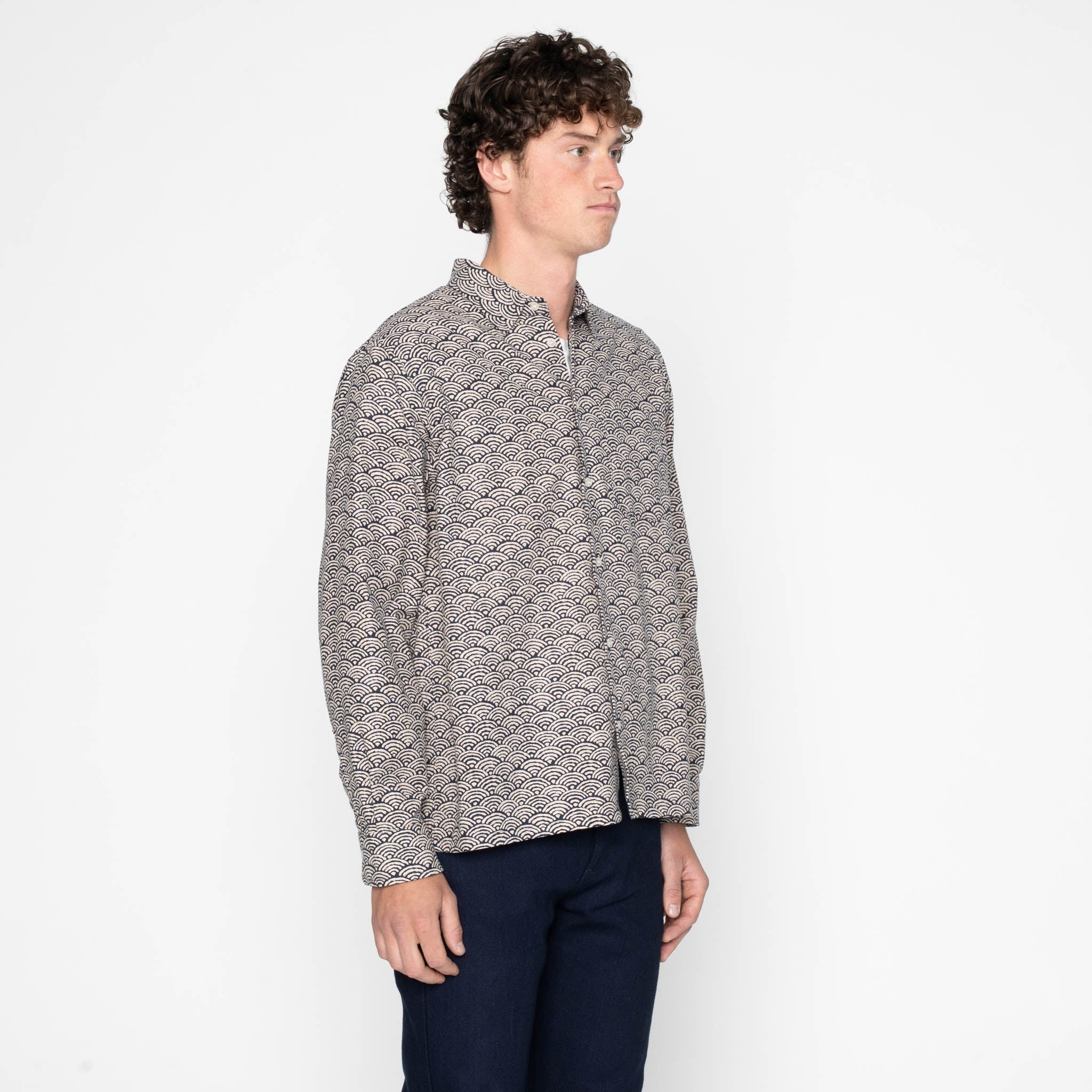 True Shirt - Seigaiha Waves - Indigo - Image 3