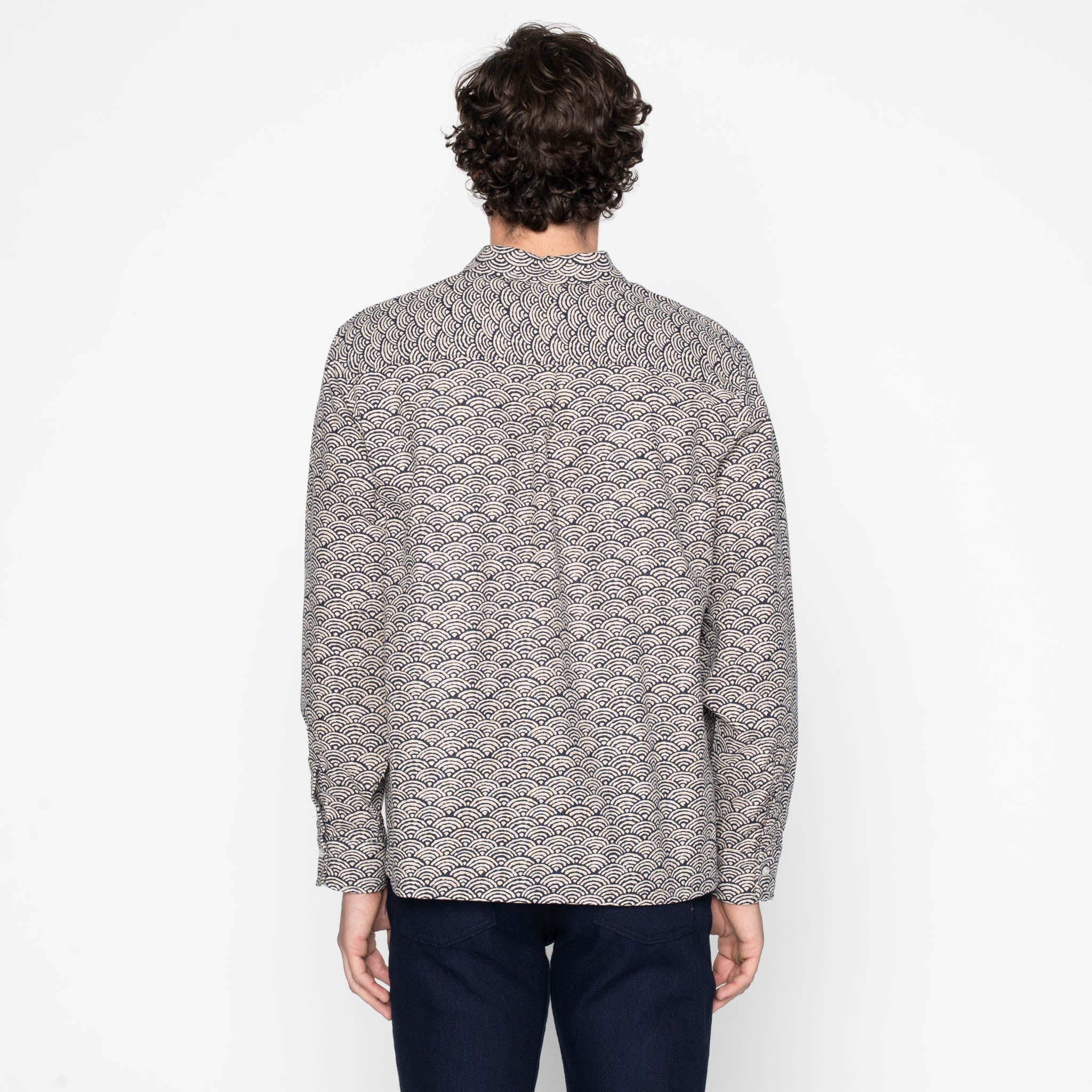 True Shirt - Seigaiha Waves - Indigo - Image 4