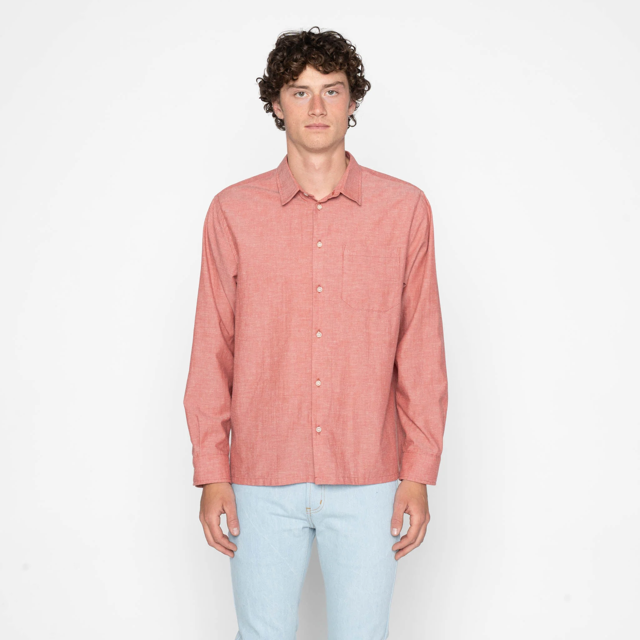 True Shirt - Selvedge Chambray - Red - Image 2