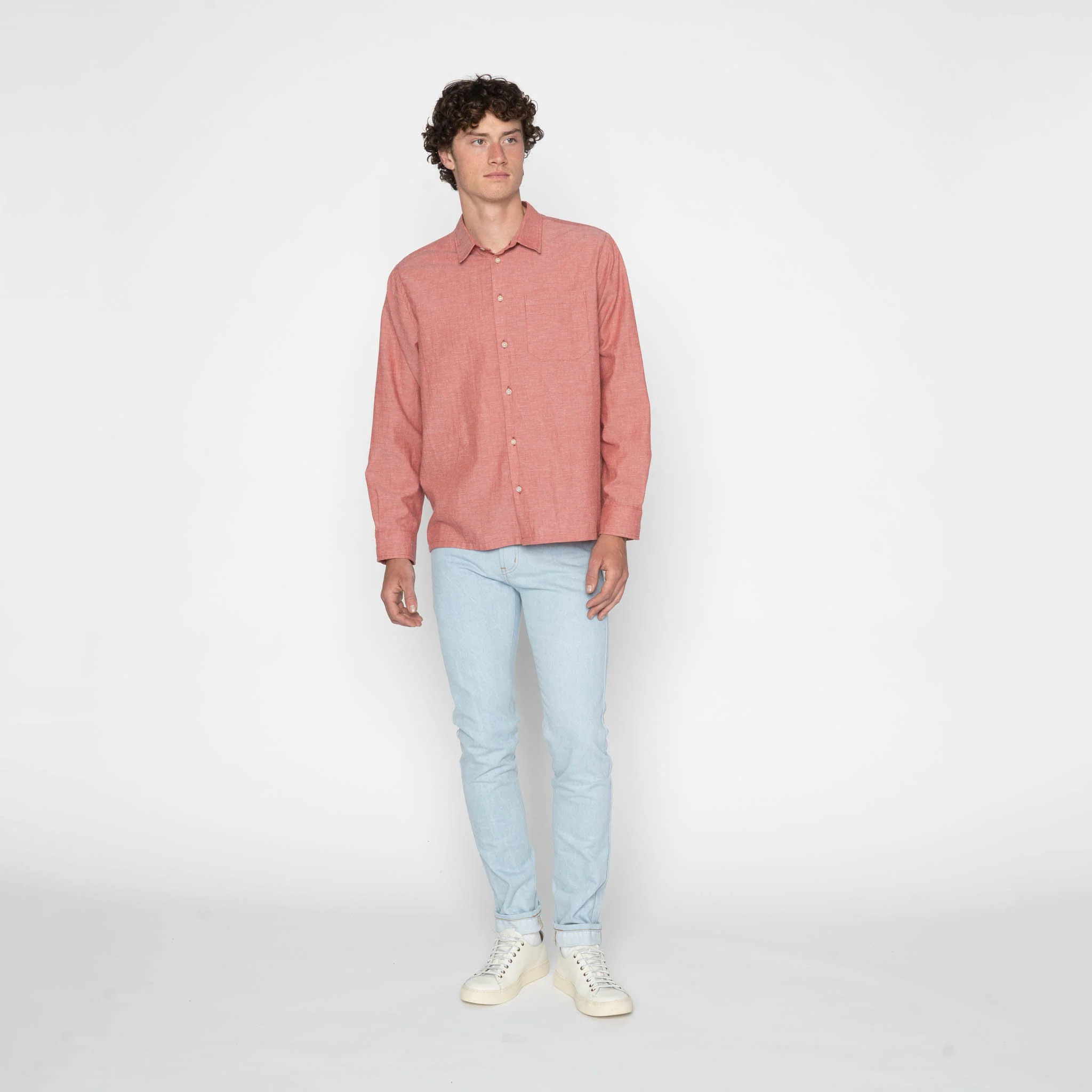 True Shirt - Selvedge Chambray - Red - Image 6