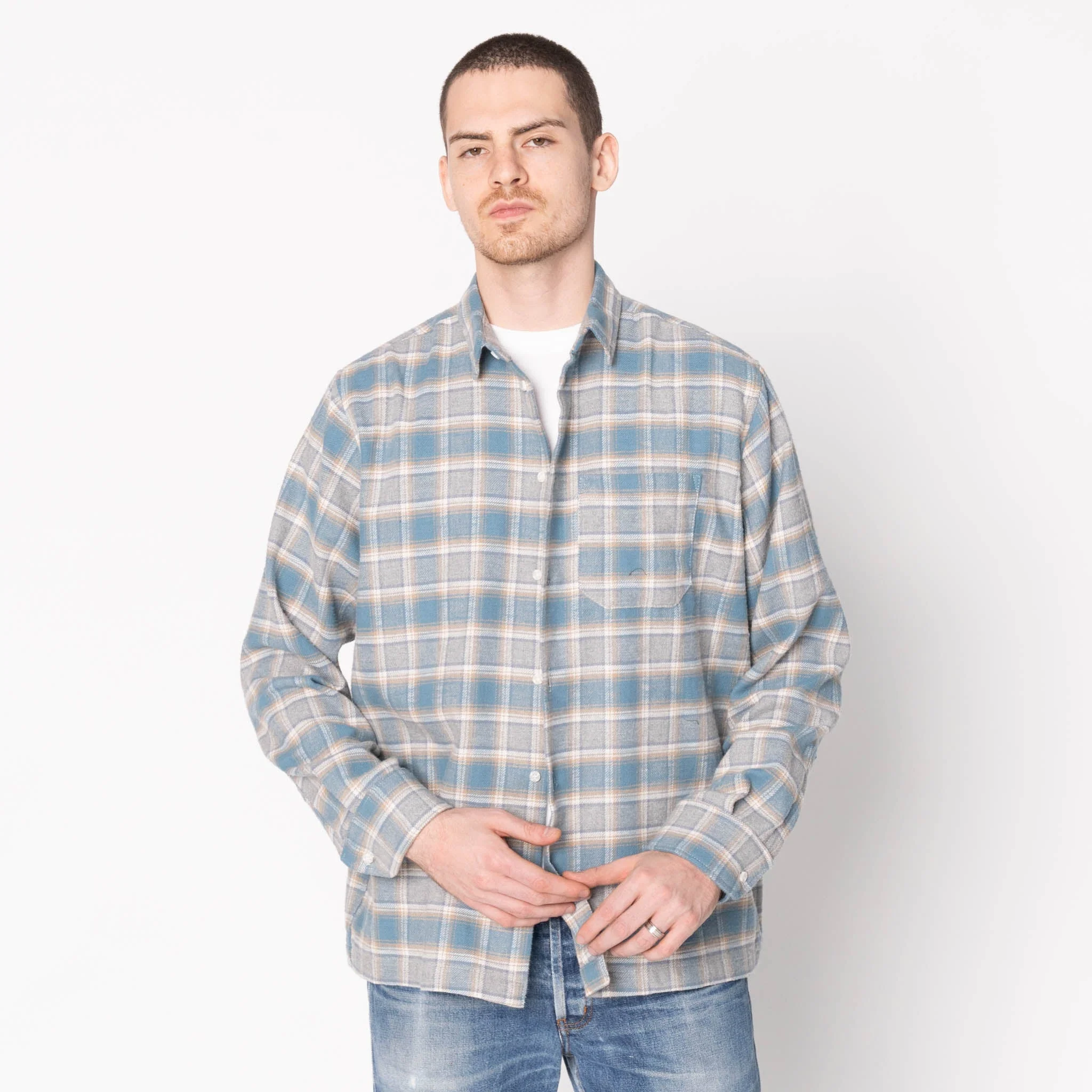 True Shirt - Soft Brushed Faded Flannel - Faded Blue - Image 2