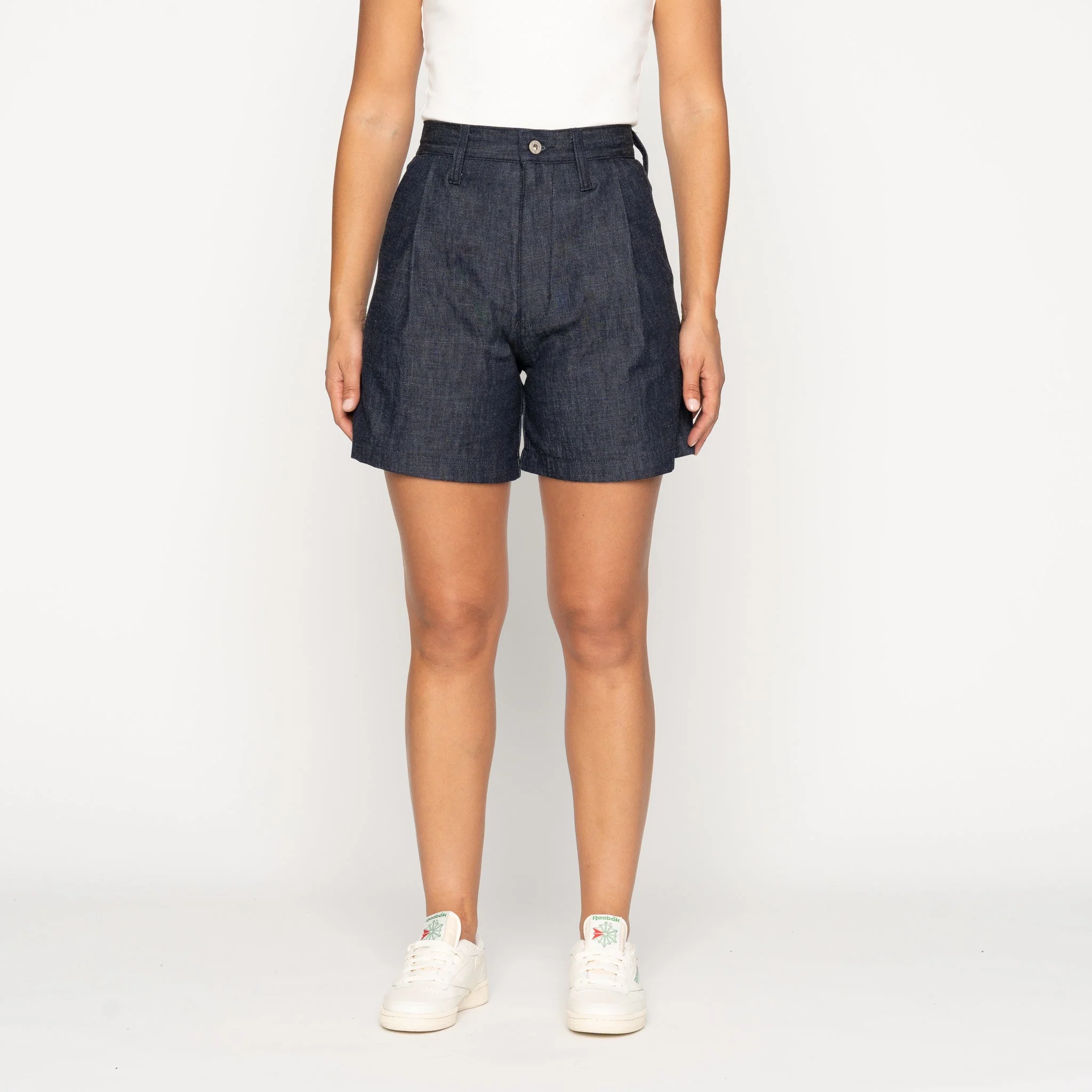 Twin Pleated Short - 10oz Rinsed Denim - Image 2