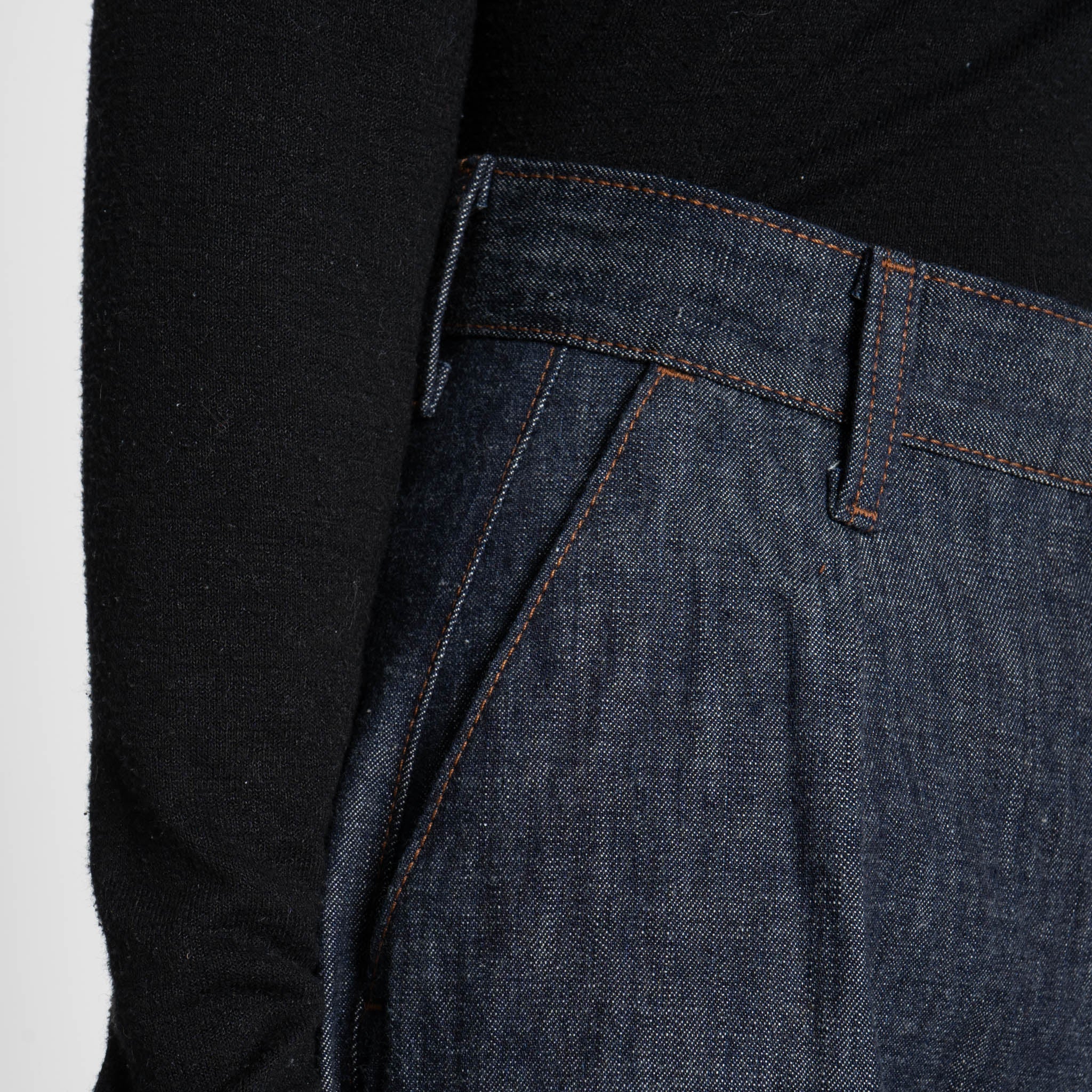 Wide Leg Trouser - 10oz Rinsed Denim - Indigo - Image 5