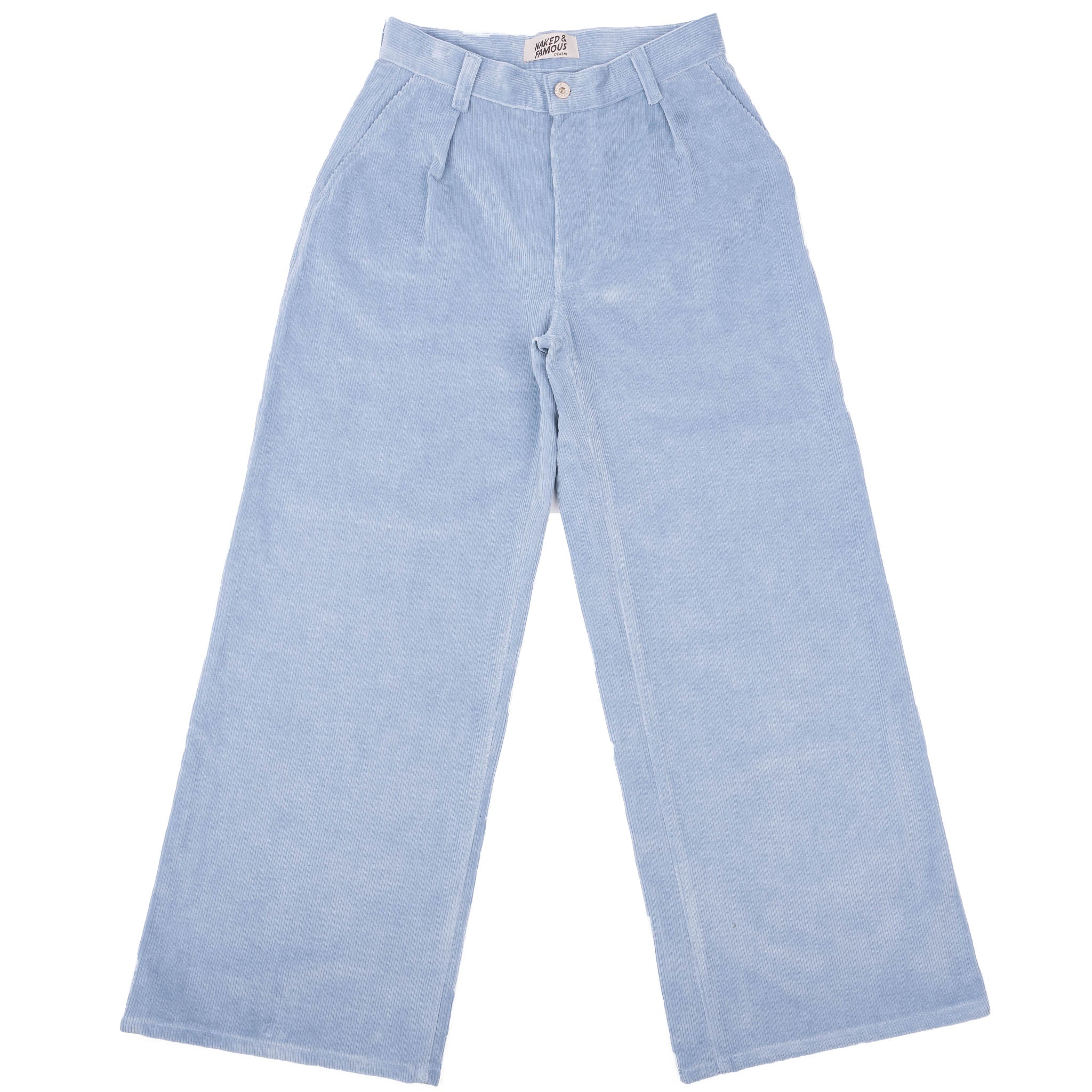 Wide Leg Trouser - Faded Corduroy Organic - Pale Indigo