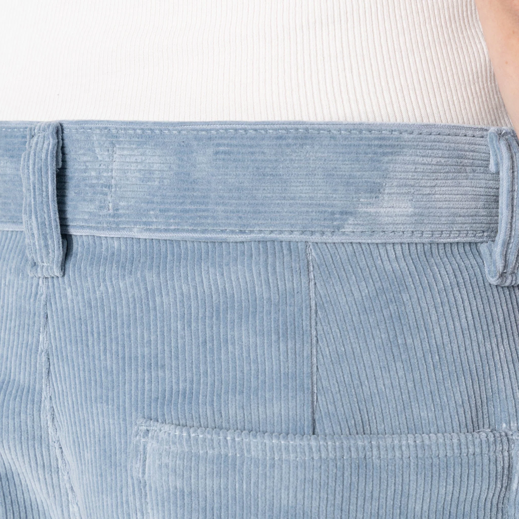 Wide Leg Trouser - Faded Corduroy Organic - Pale Indigo - Image 5