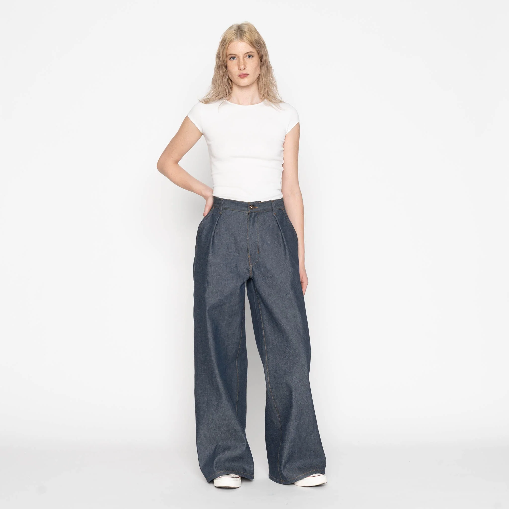 Wide Leg Trouser - Natural Indigo - Indigo - Image 2