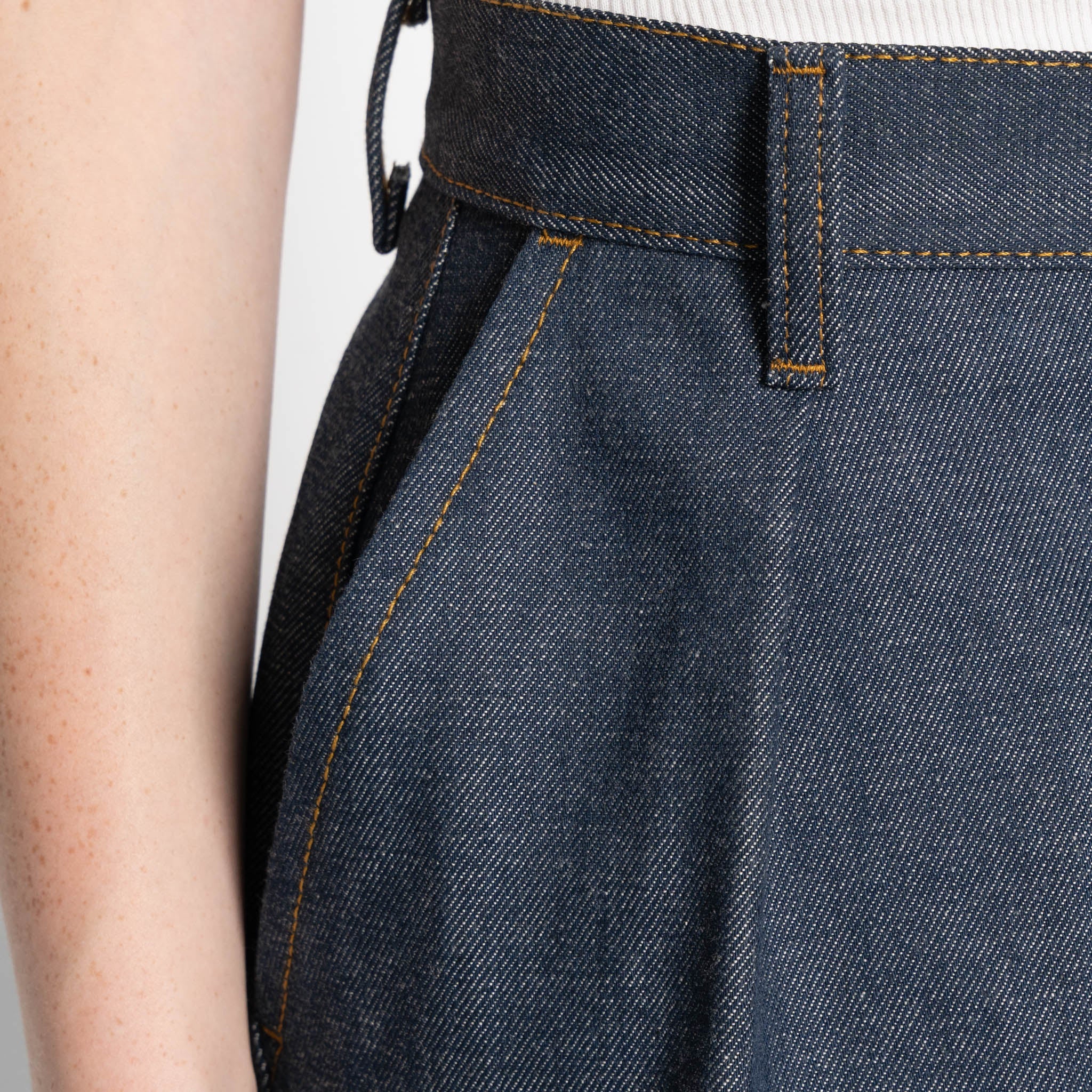 Wide Leg Trouser - Natural Indigo - Indigo - Image 4