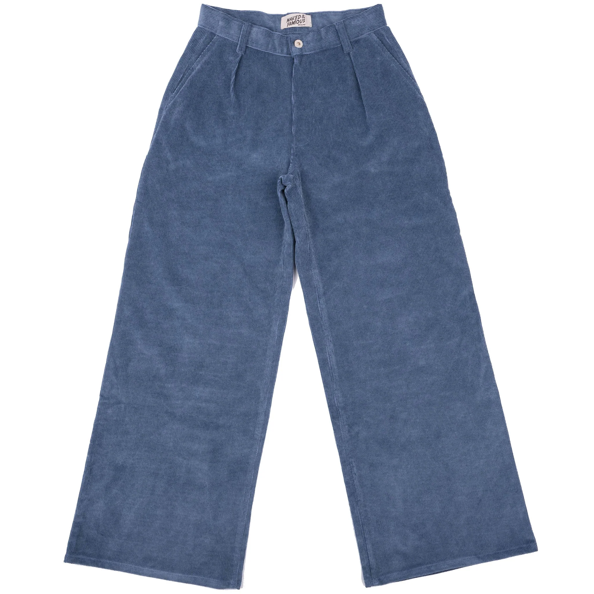 Wide Leg Trouser - Organic Faded Corduroy - Indigo