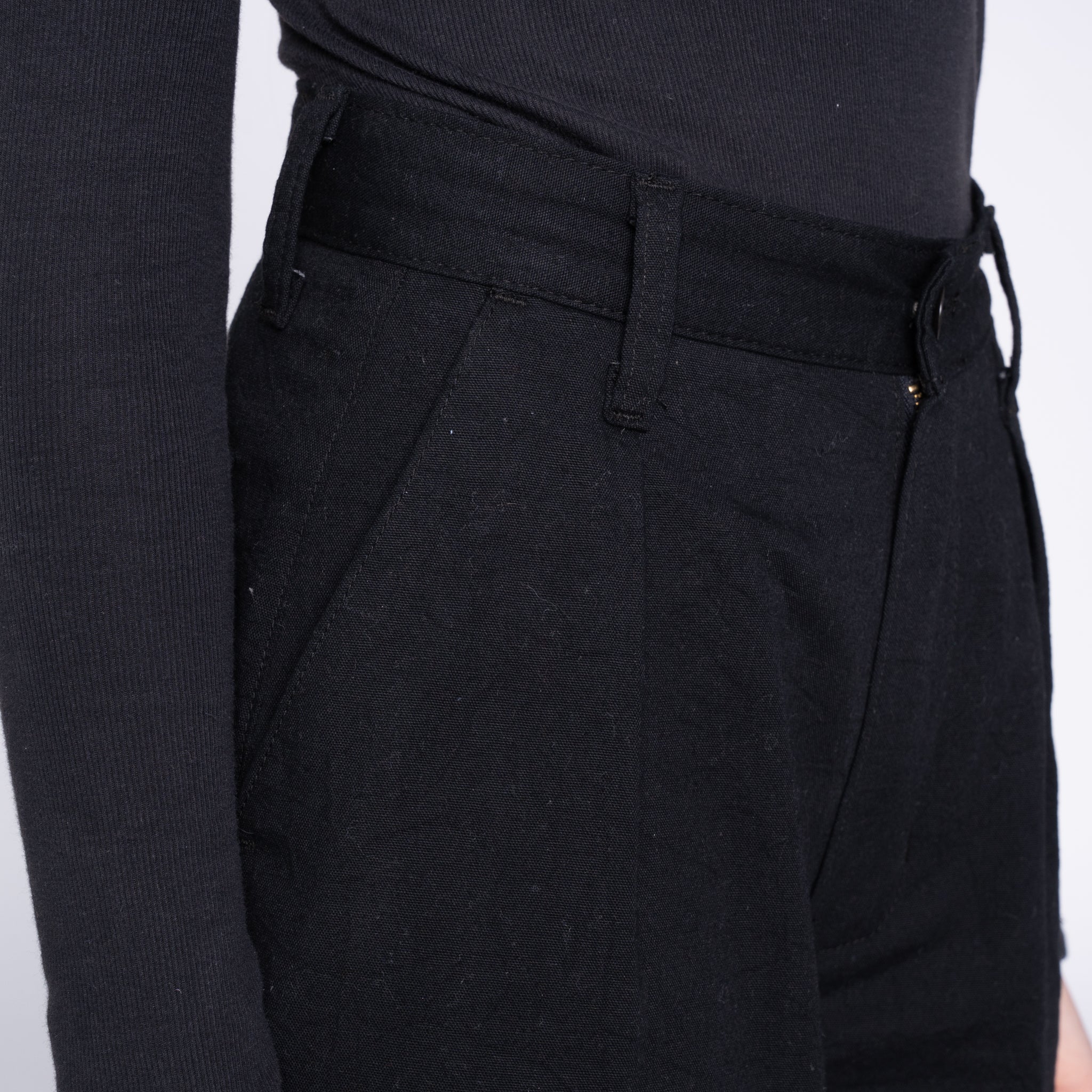 Wide Leg Trouser - Rinsed Oxford - Black - Image 4