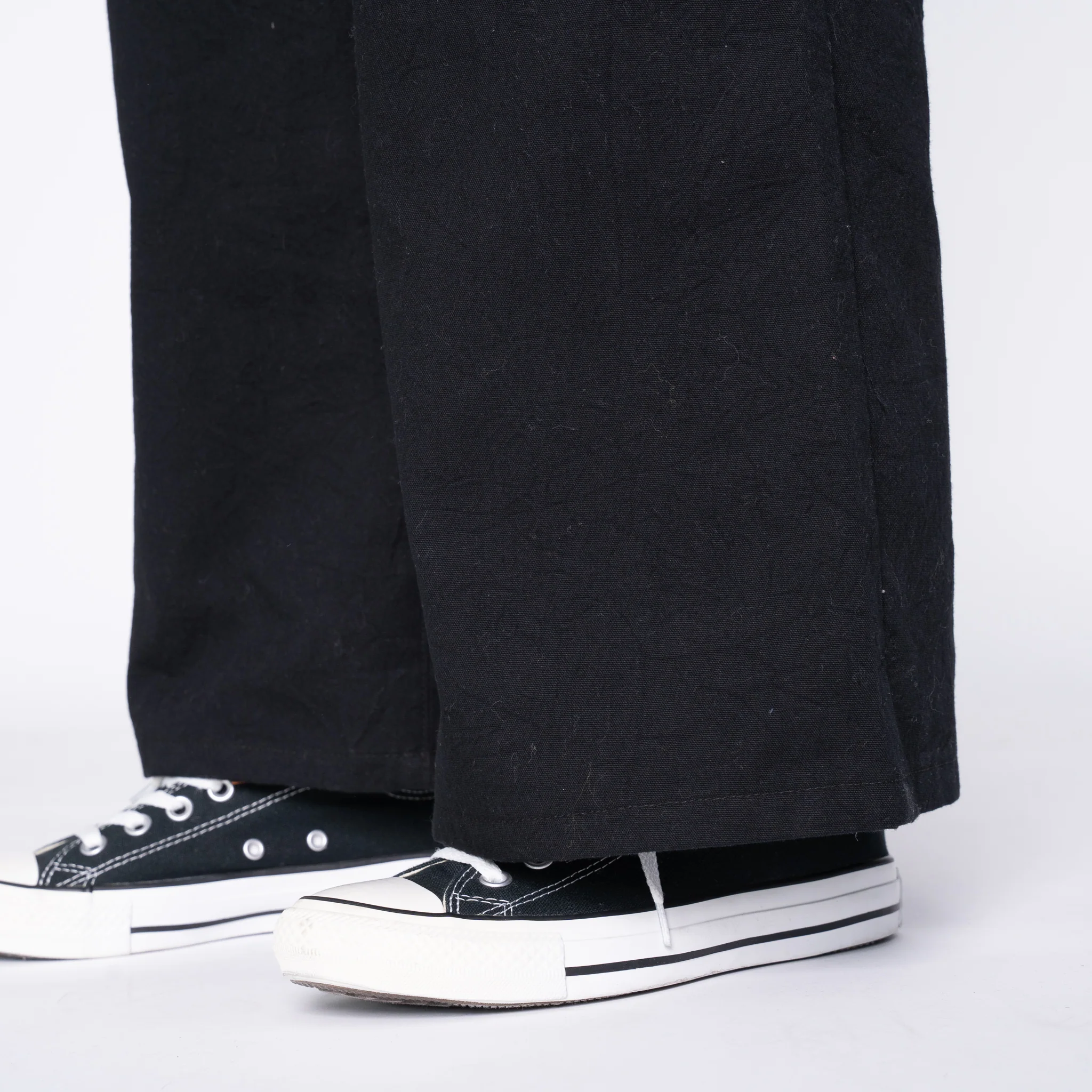 Wide Leg Trouser - Rinsed Oxford - Black - Image 6