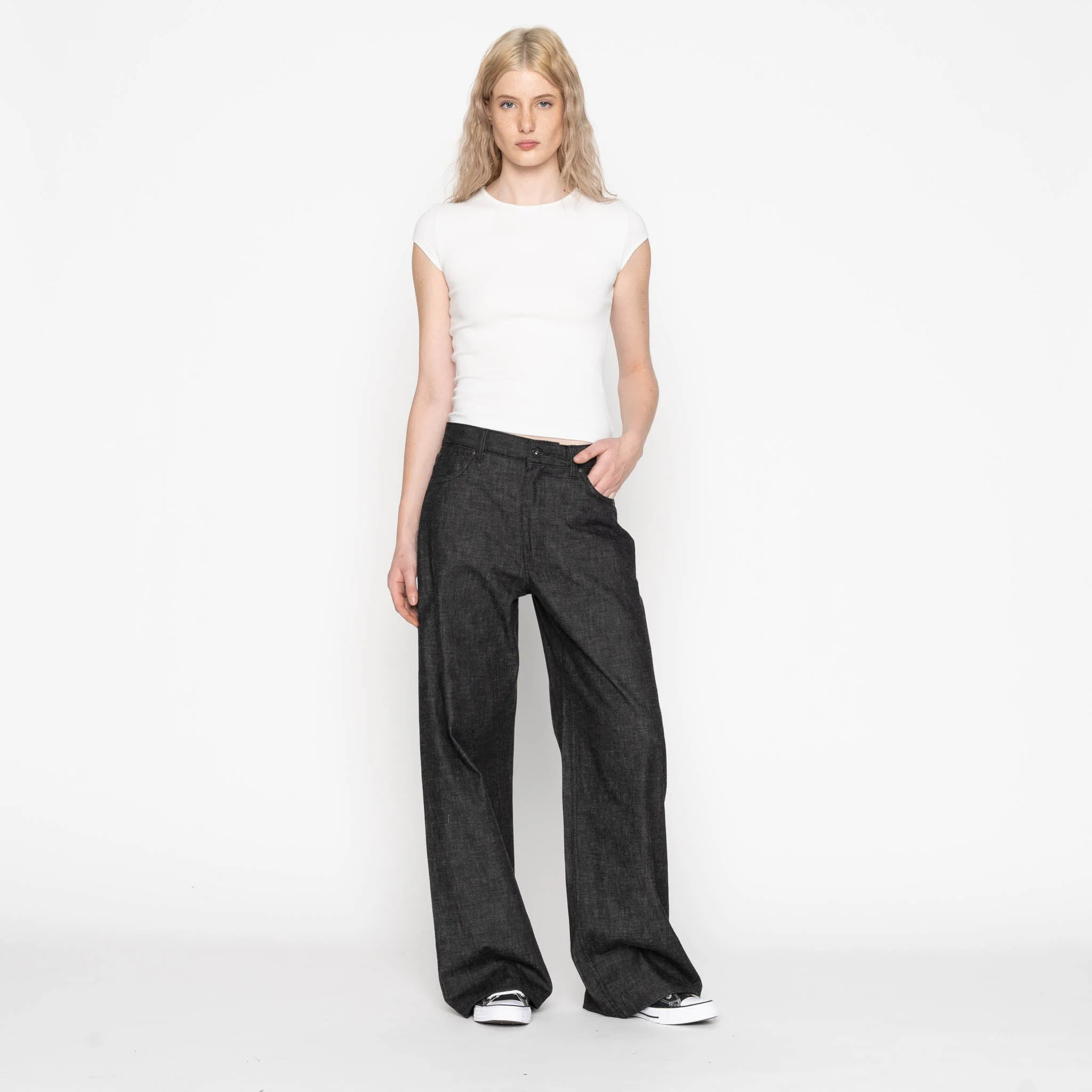 Wide Wild West - Black Lightweight Denim - Black - Image 2