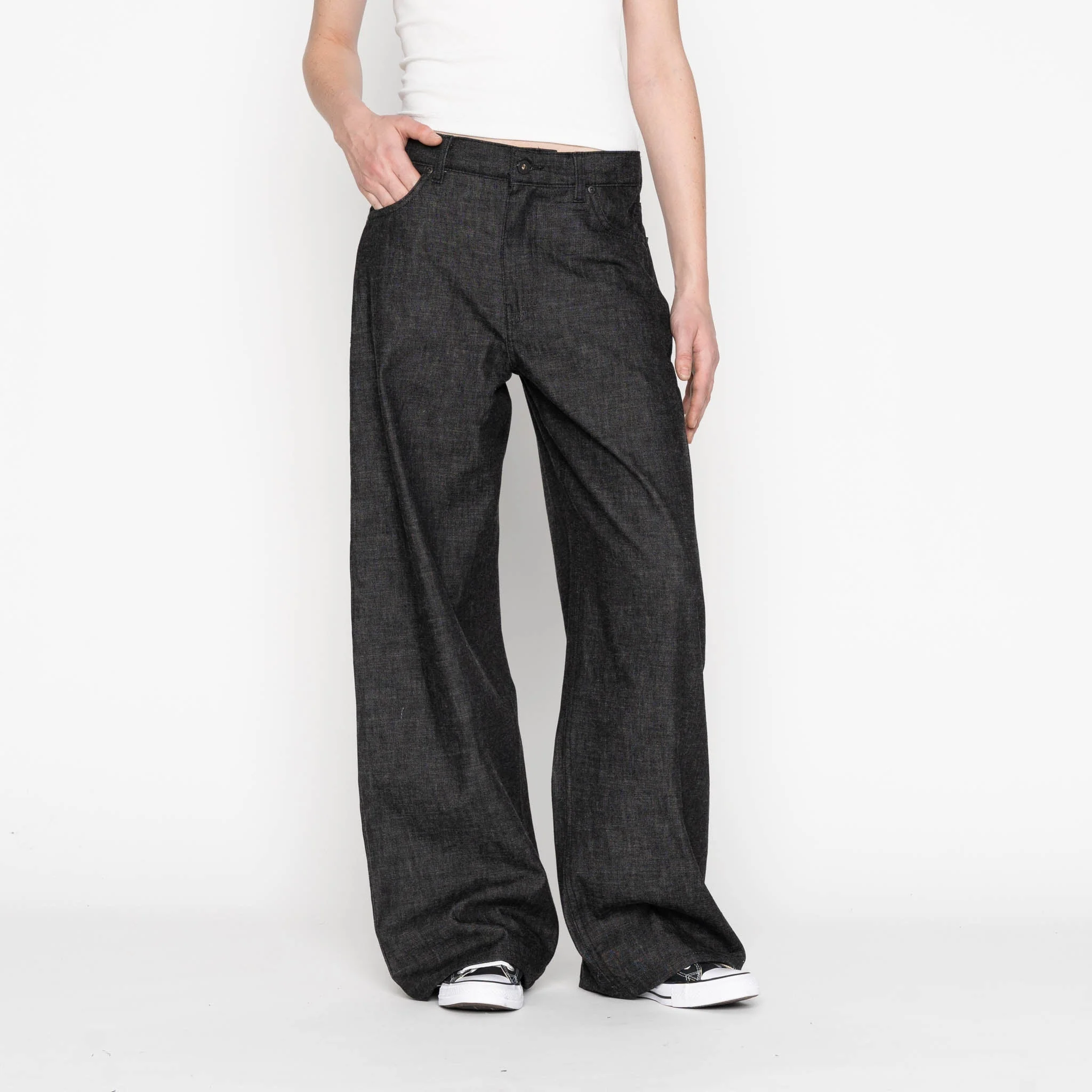 Wide Wild West - Black Lightweight Denim - Black - Image 3