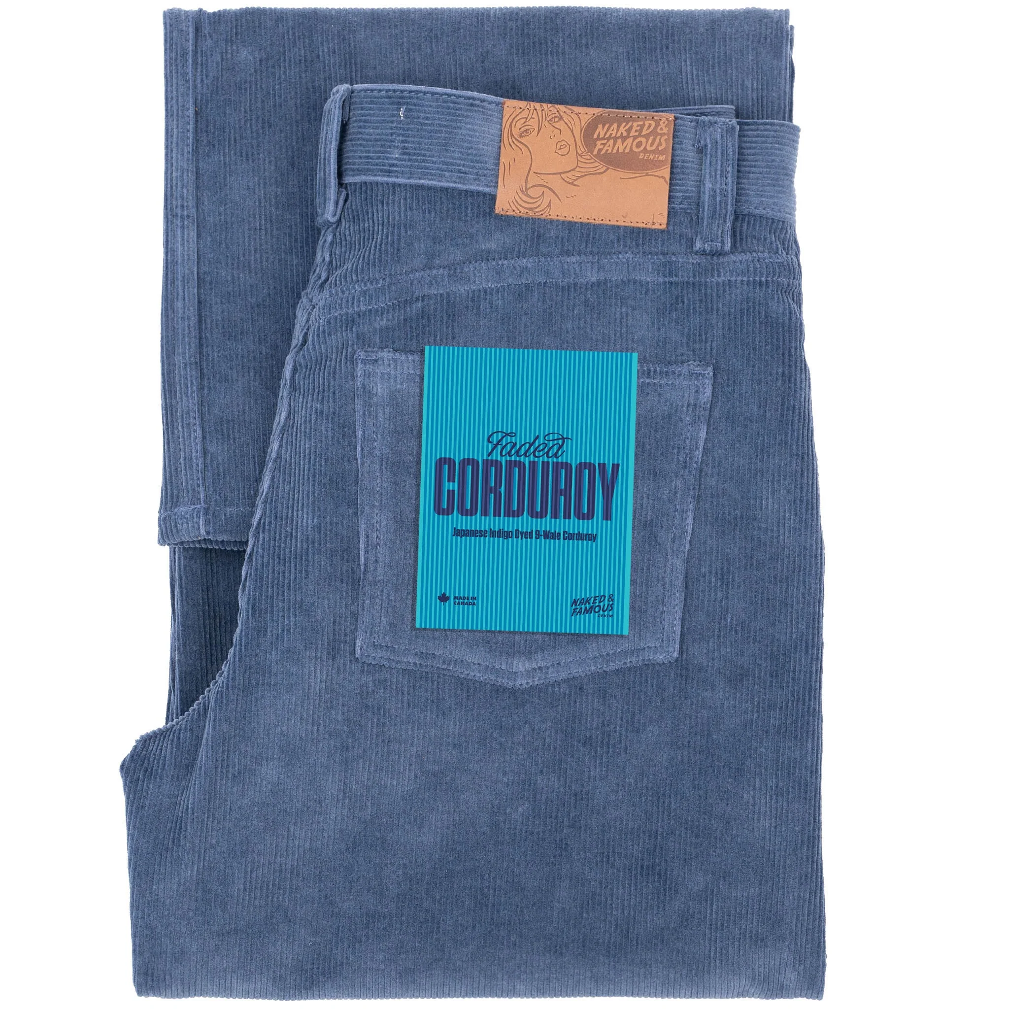 Wide Wild West - Organic Faded Corduroy - Indigo - Image 2
