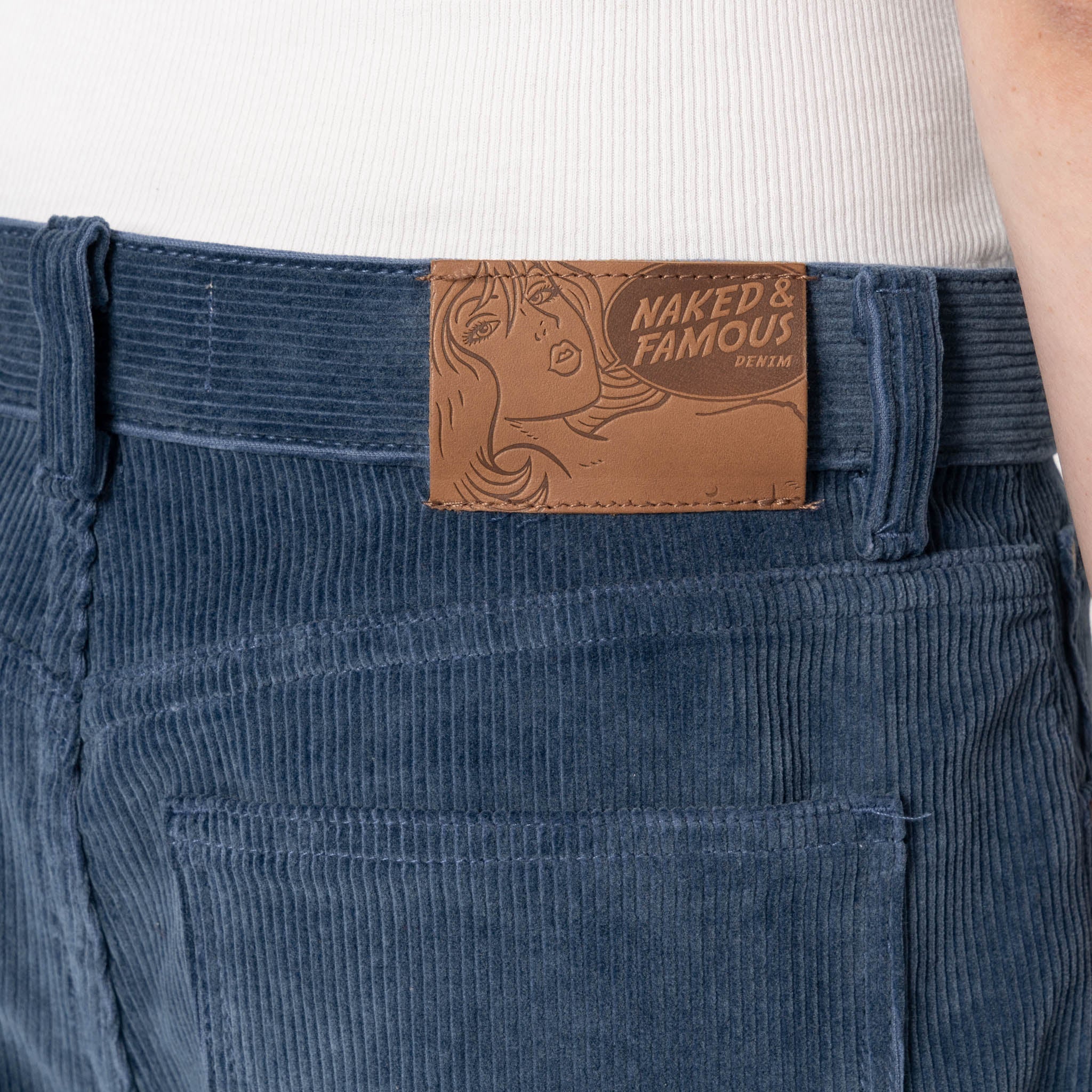 Wide Wild West - Organic Faded Corduroy - Indigo - Image 3
