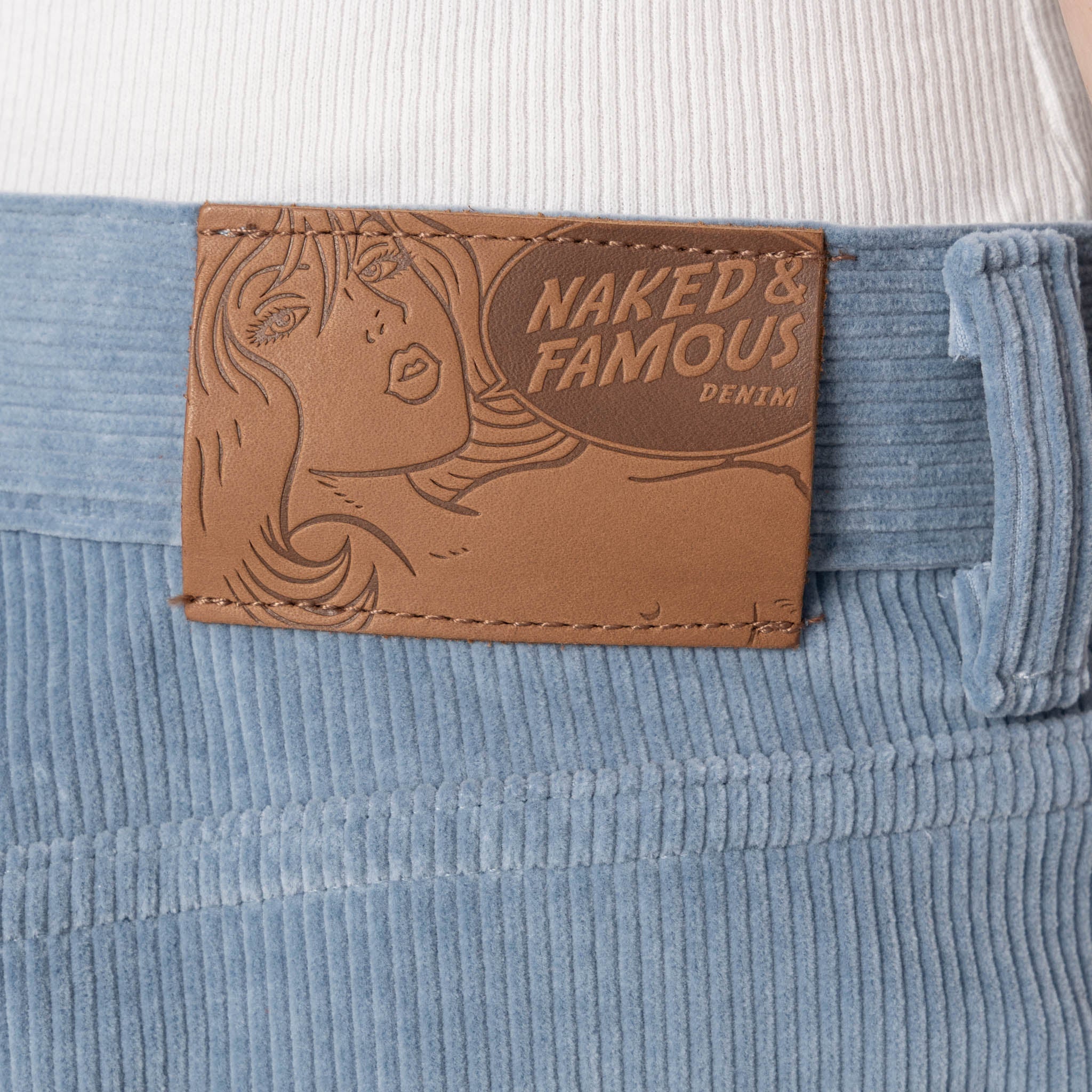 Wide Wild West - Organic Faded Corduroy - Pale Indigo - Image 5