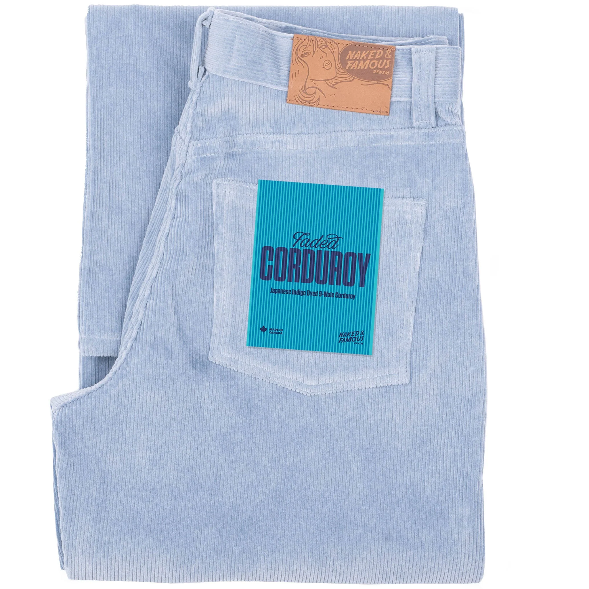 Wide Wild West - Organic Faded Corduroy - Pale Indigo - Image 7