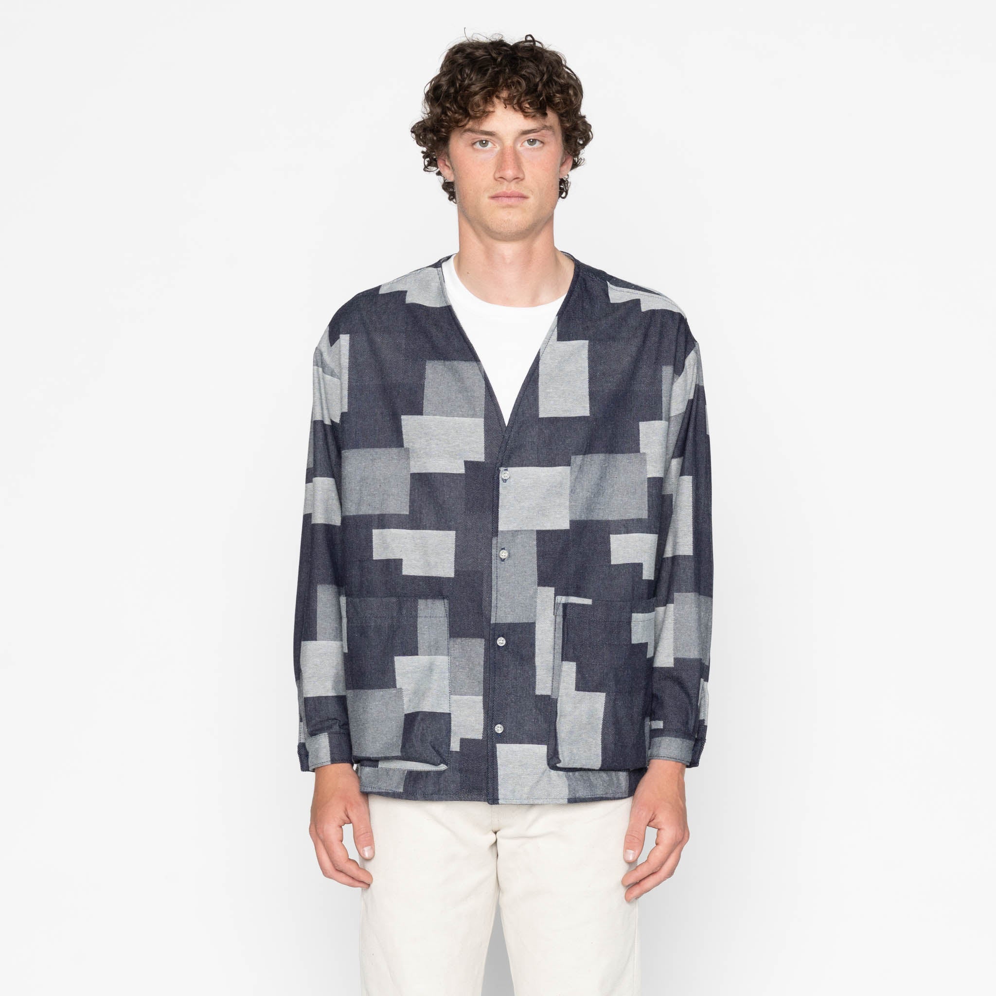 Wise Guy Jacket - Jacquard Denim - Indigo - Image 2